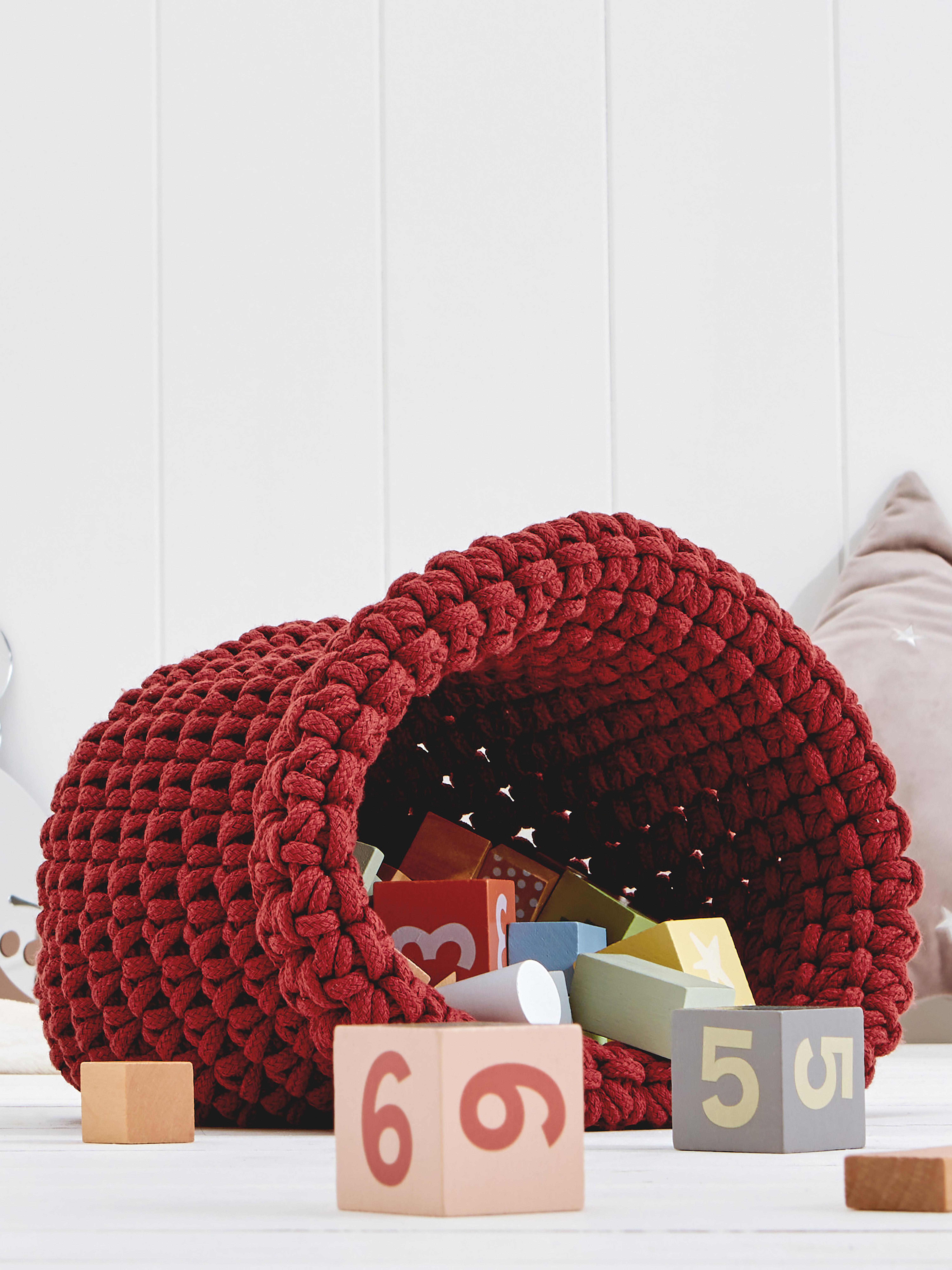 Crochet Storage Basket Red