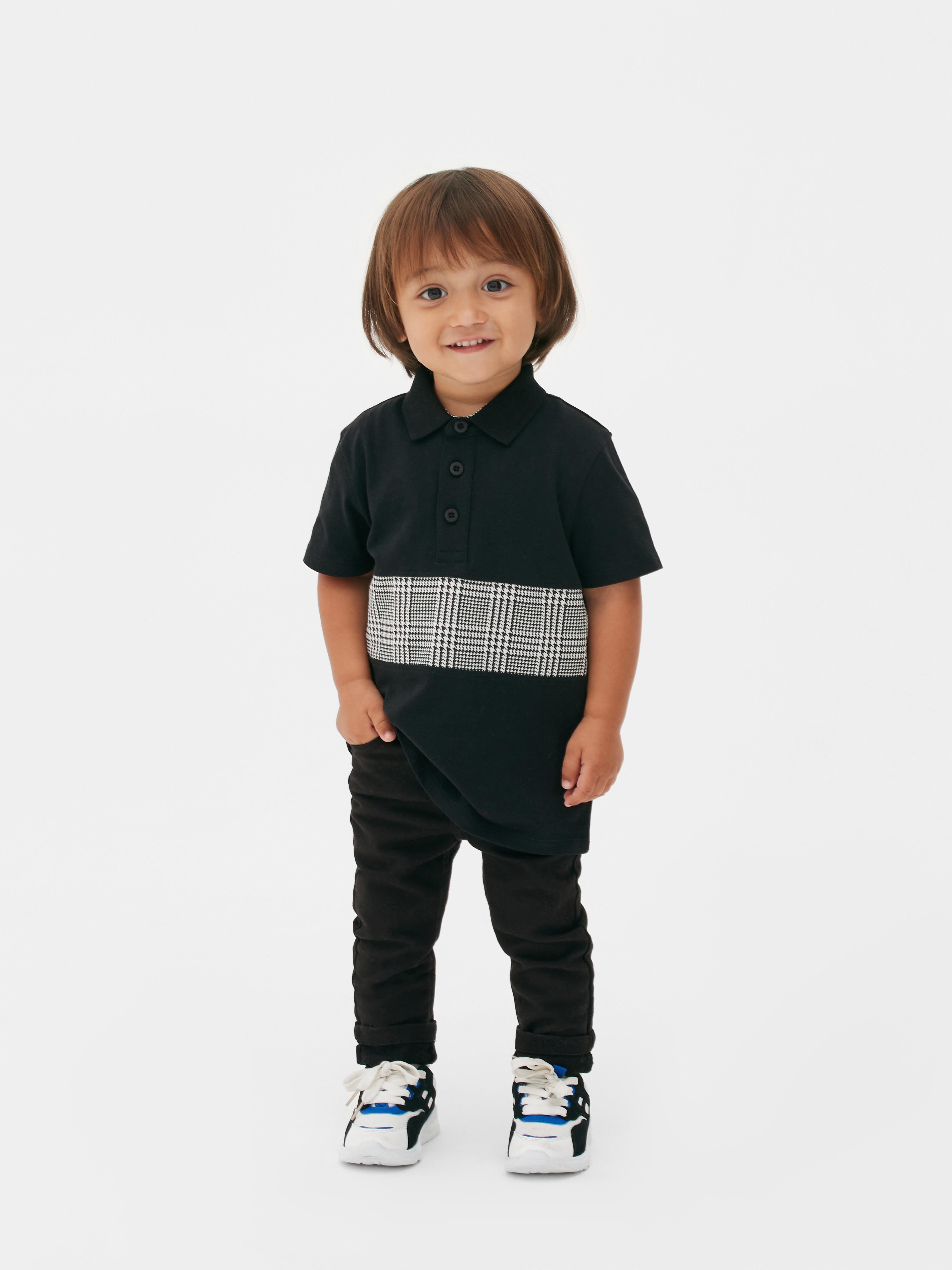 Houndstooth Panel Polo Shirt