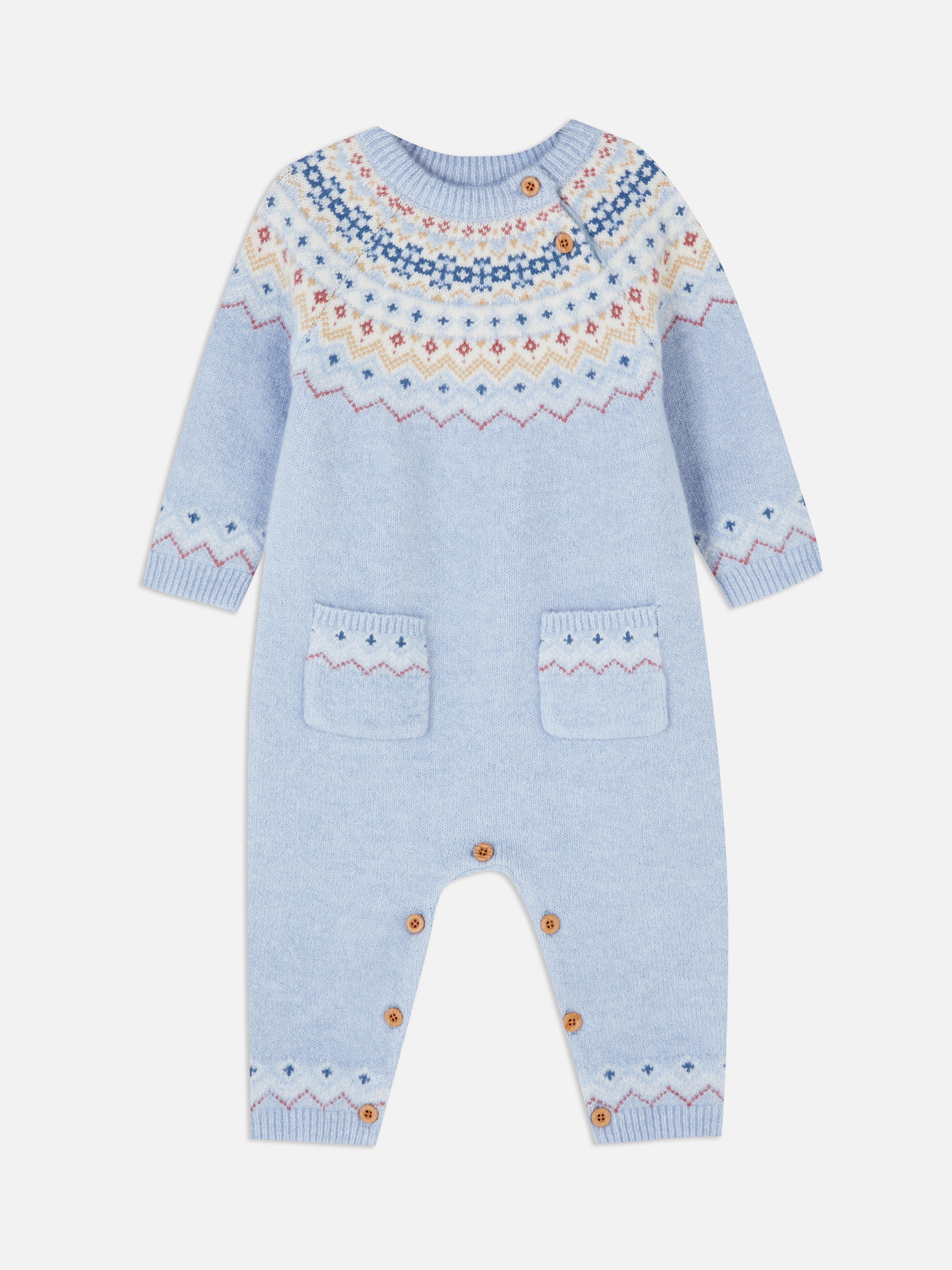 Stacey Solomon Fair Isle Knitted Jumpsuit Blue