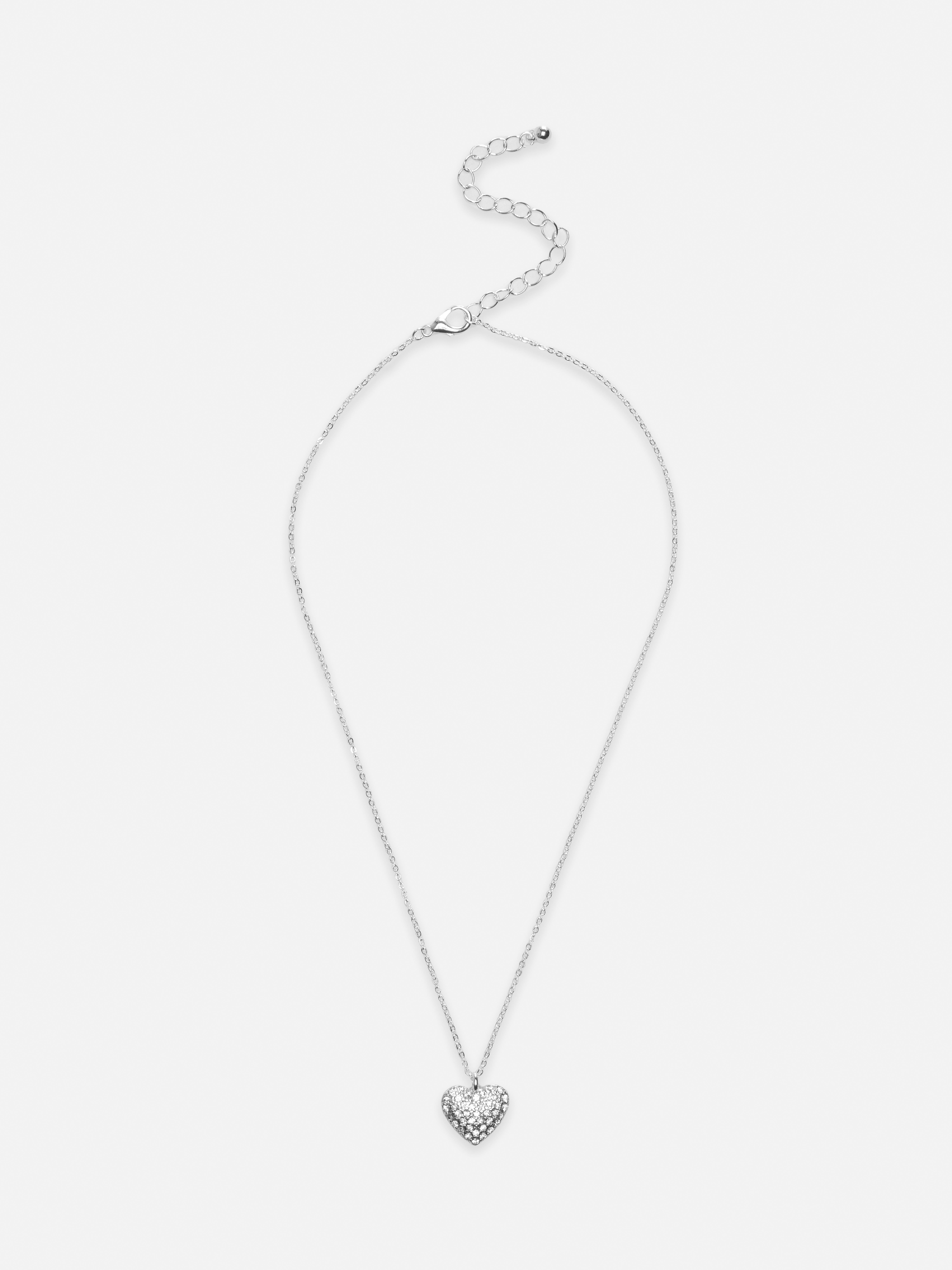 Heart Shaped Diamanté Necklace