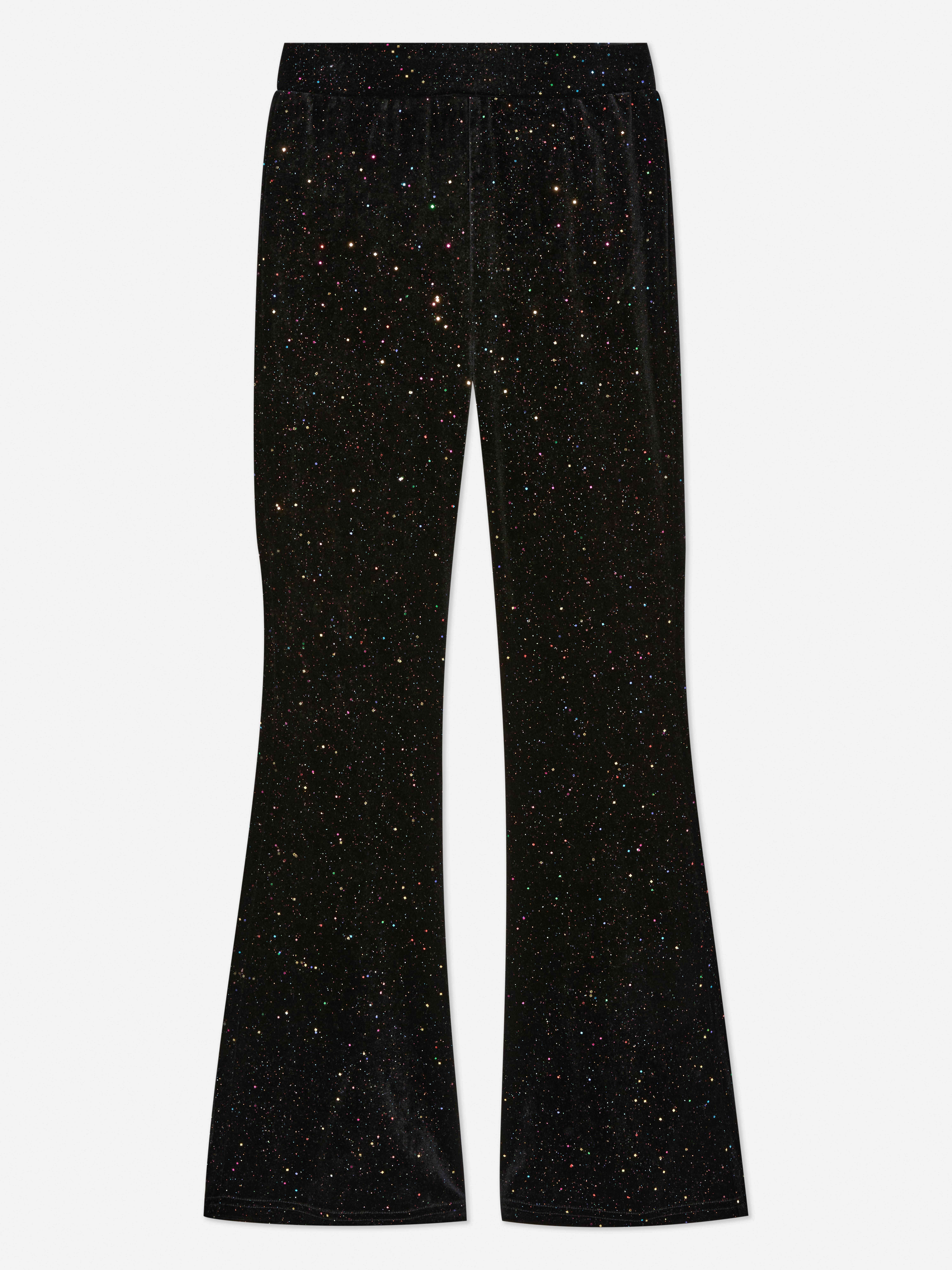 Glitter Velvet Flare Trousers