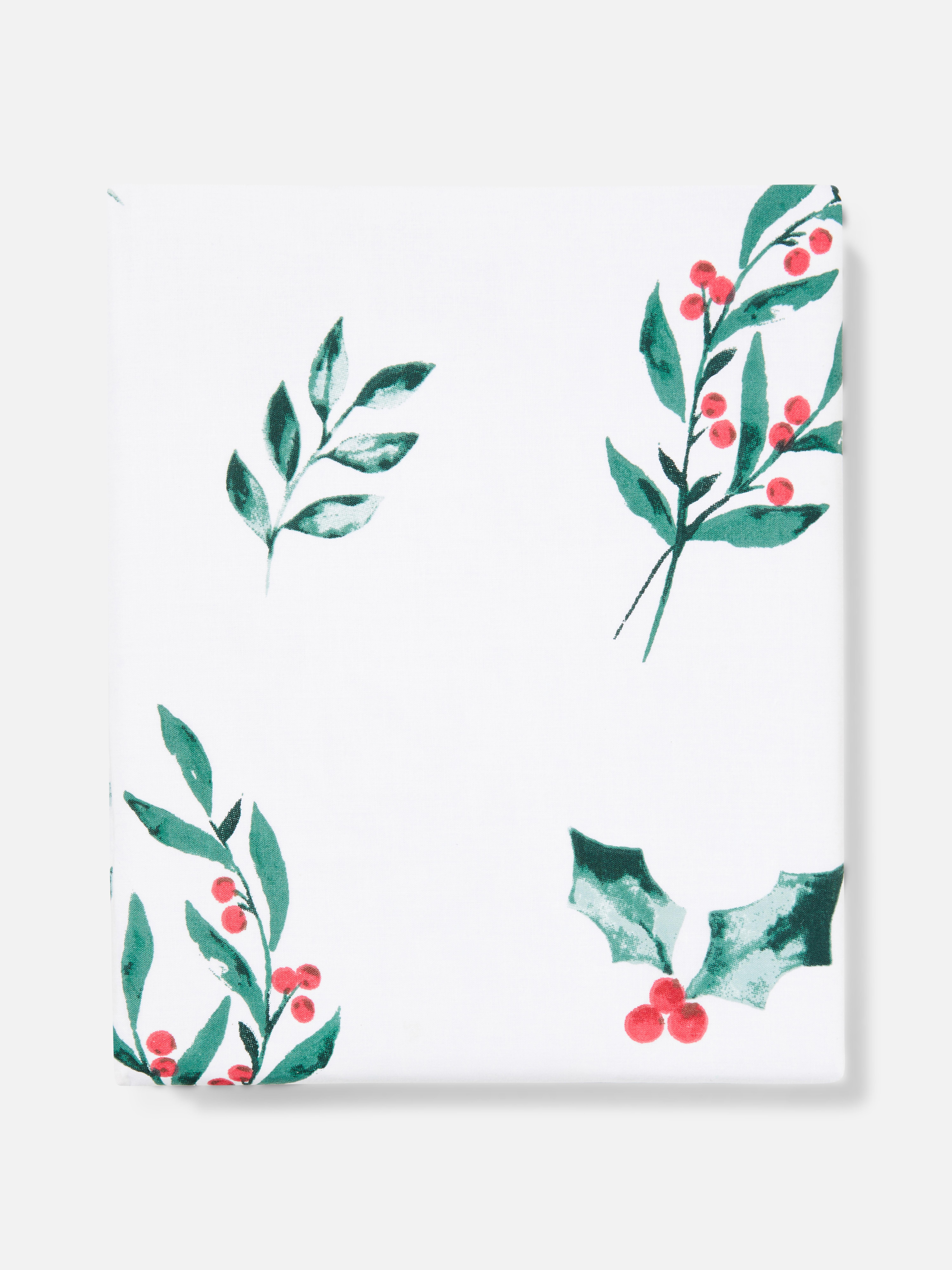 Mistletoe Print Cotton Rich Double Duvet Cover Set