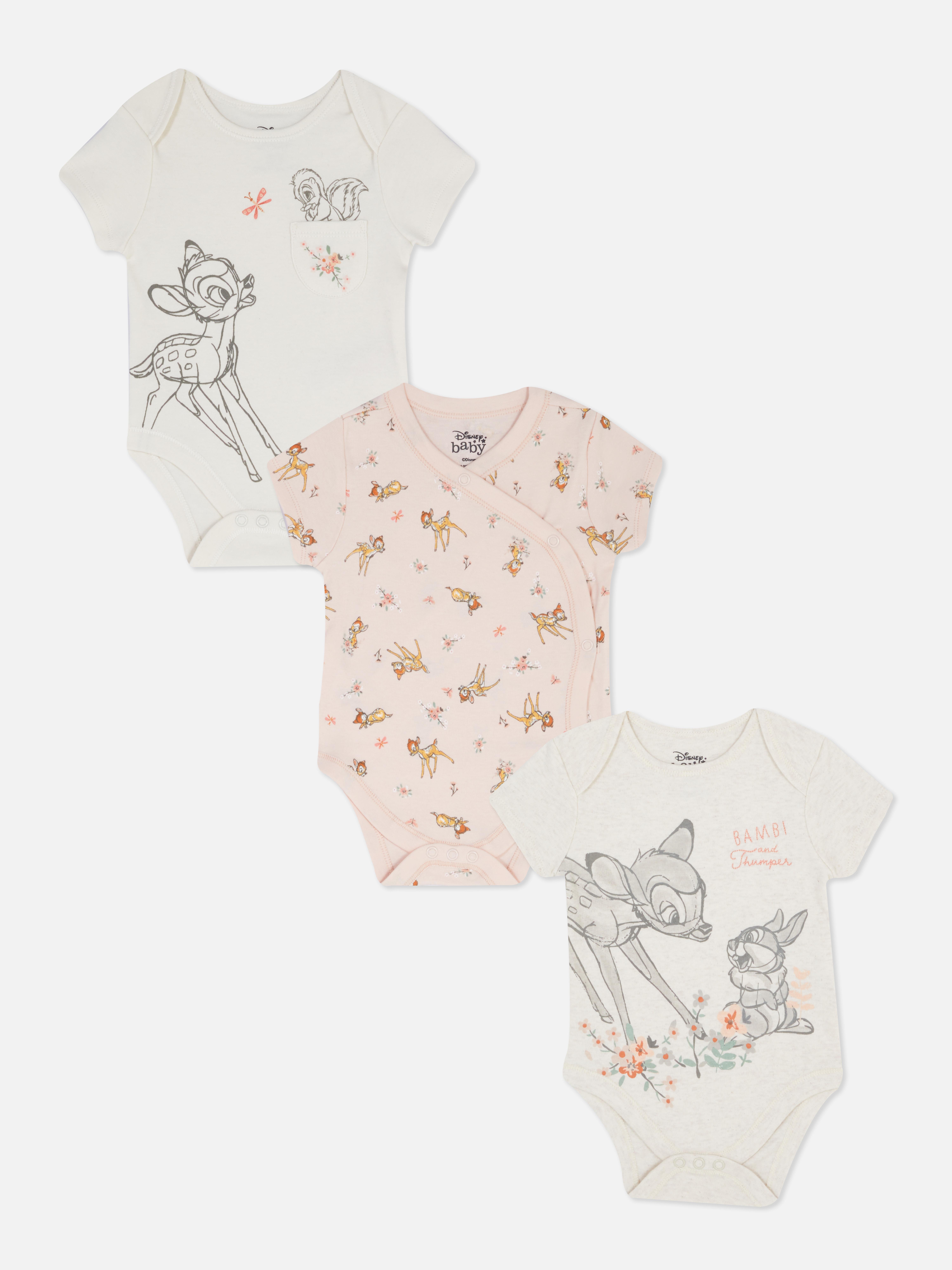 3pk Disney’s Bambi Baby Bodysuits Pink