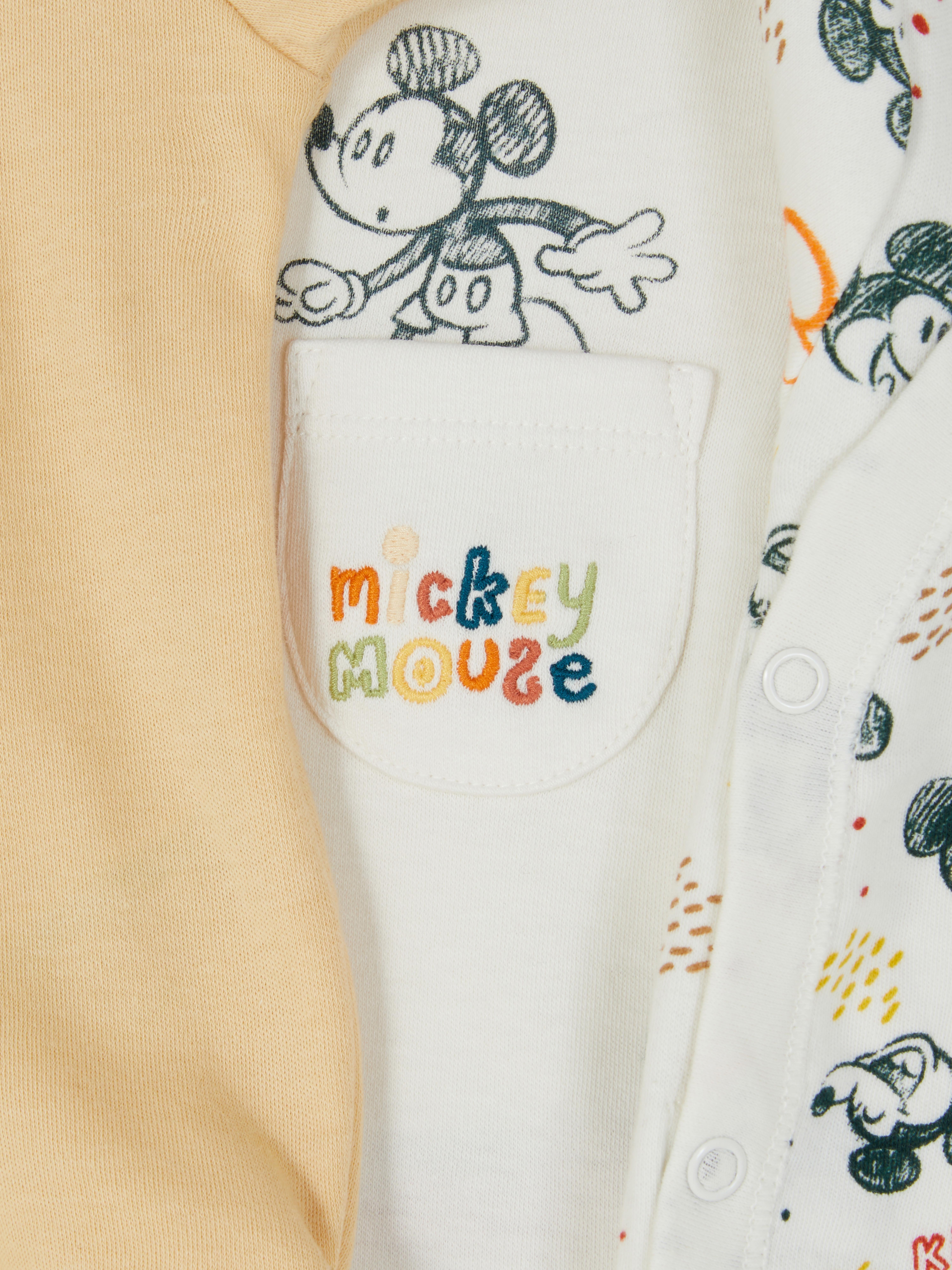 3pk Disney's Mickey Mouse Embroidered Bodysuits