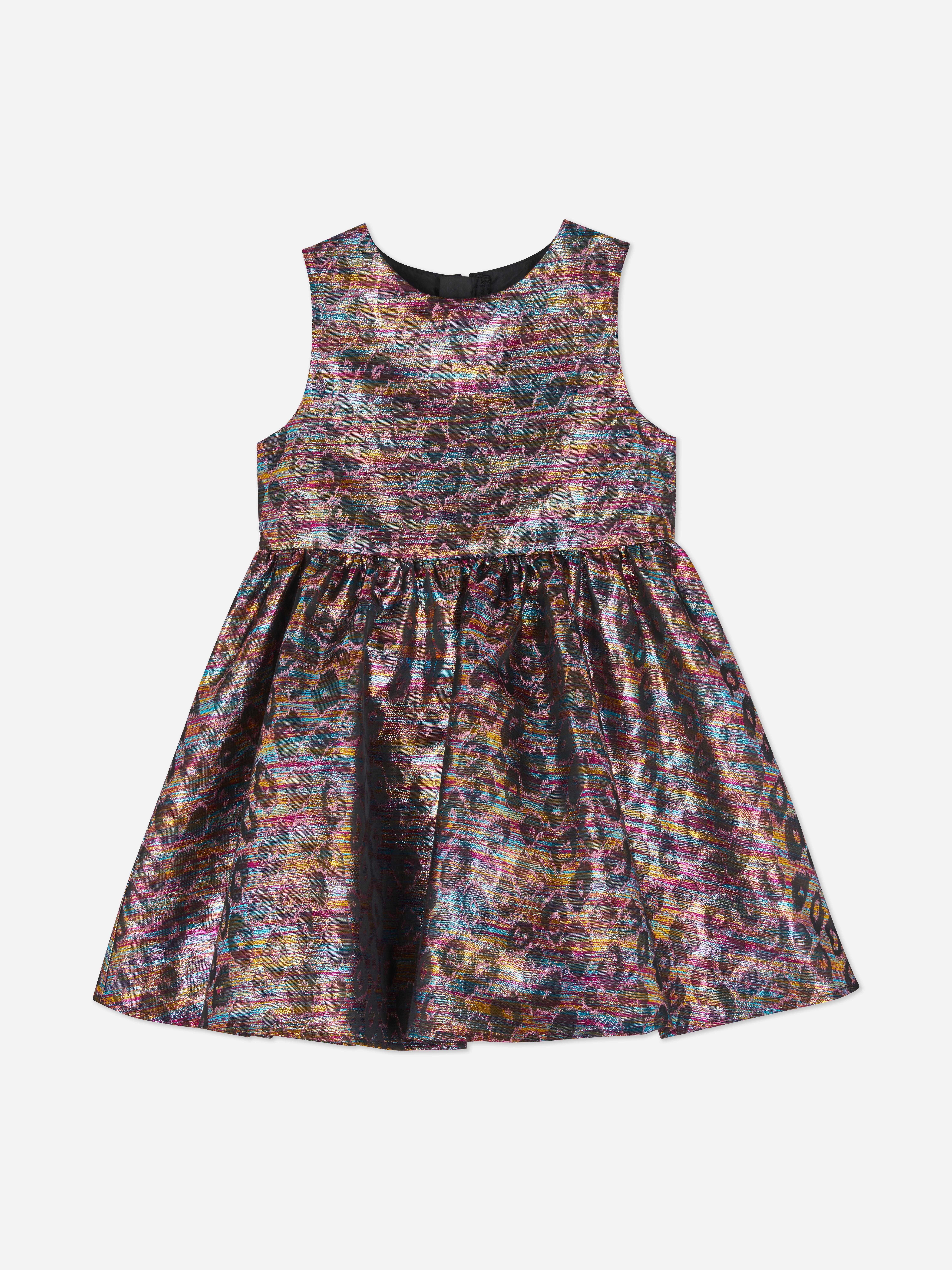 Metallic Leopard Print Dress
