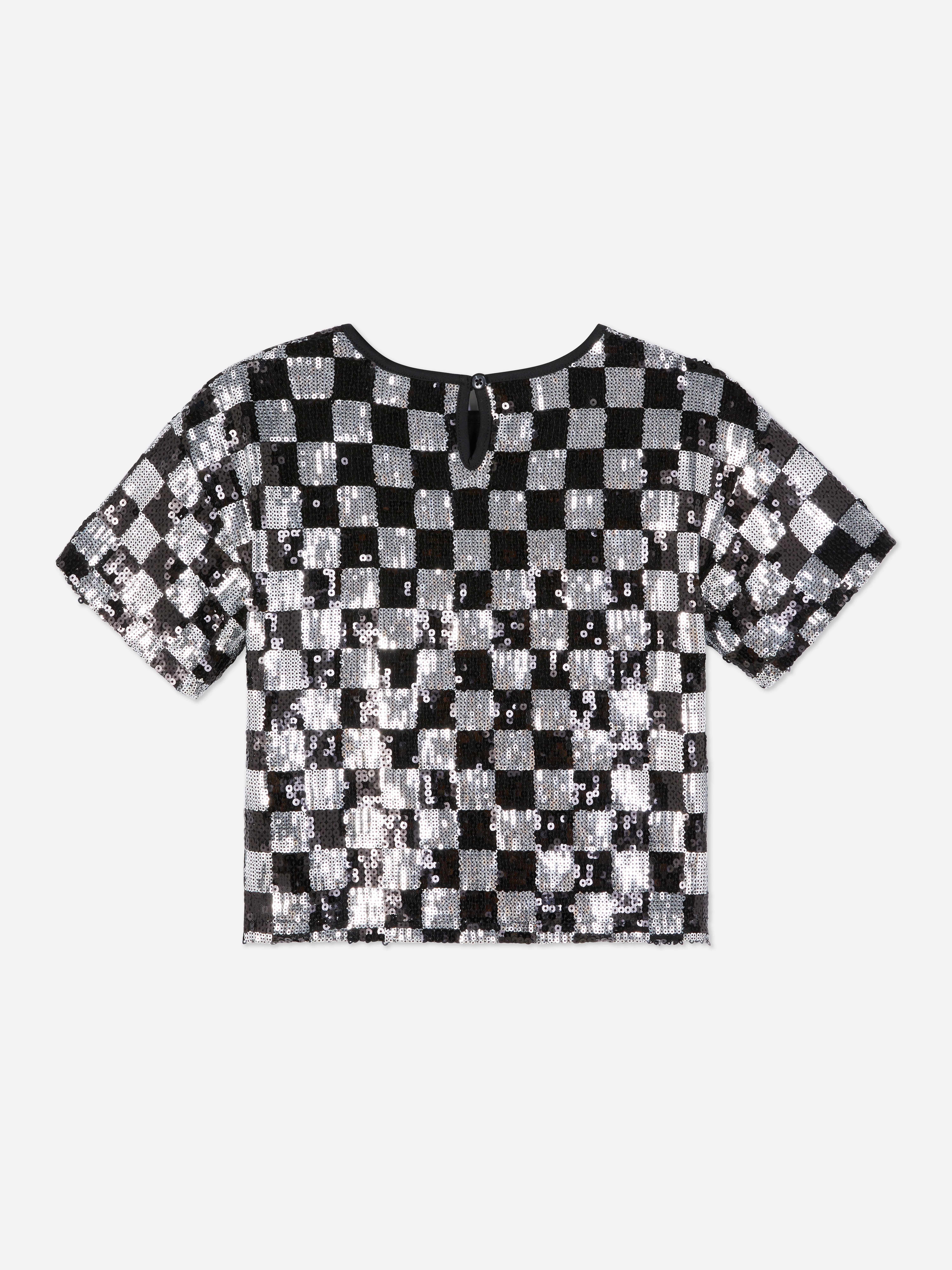 Sequin Checkerboard Top