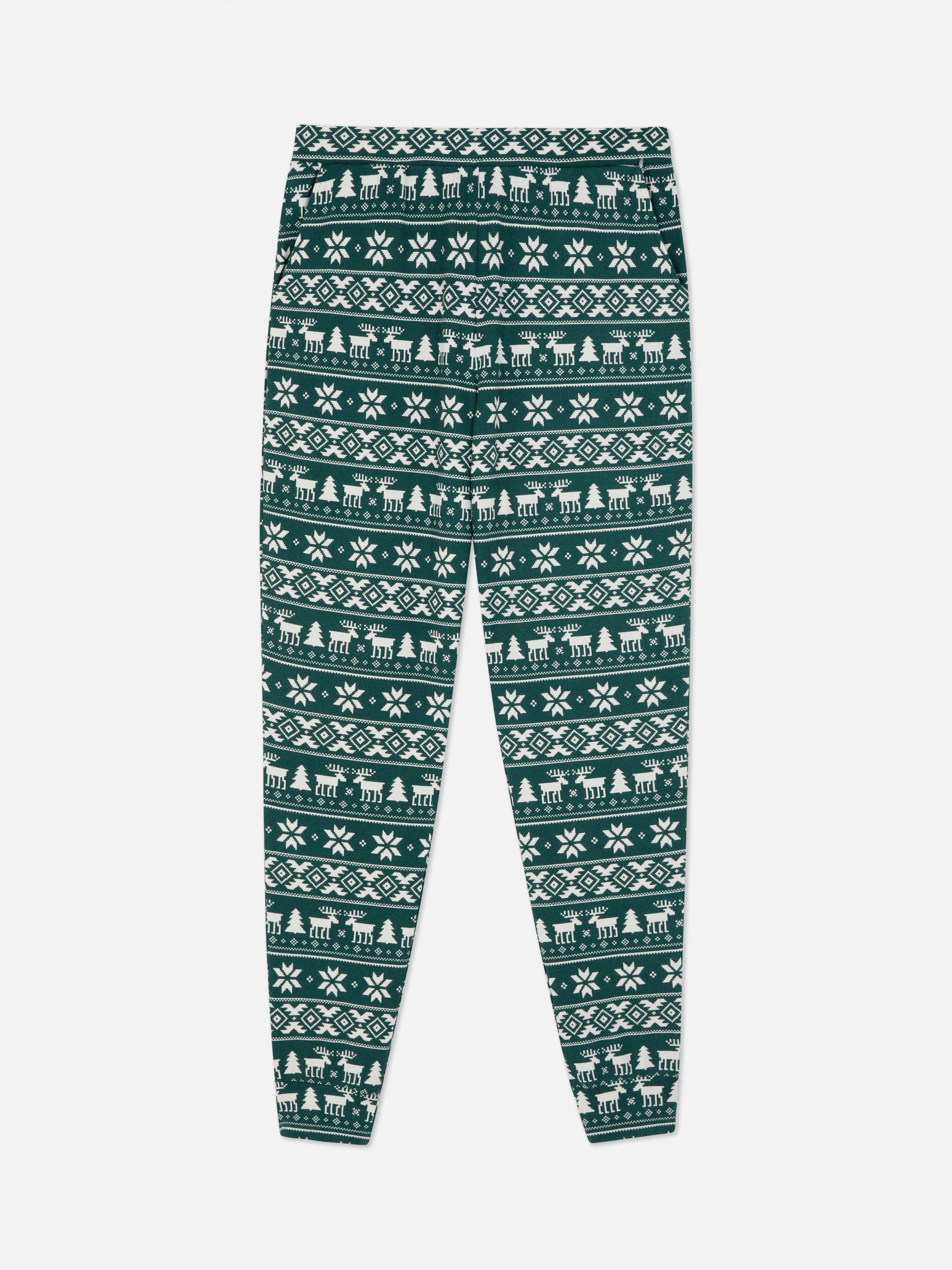 Christmas Knitted Pyjama Joggers Dark Green