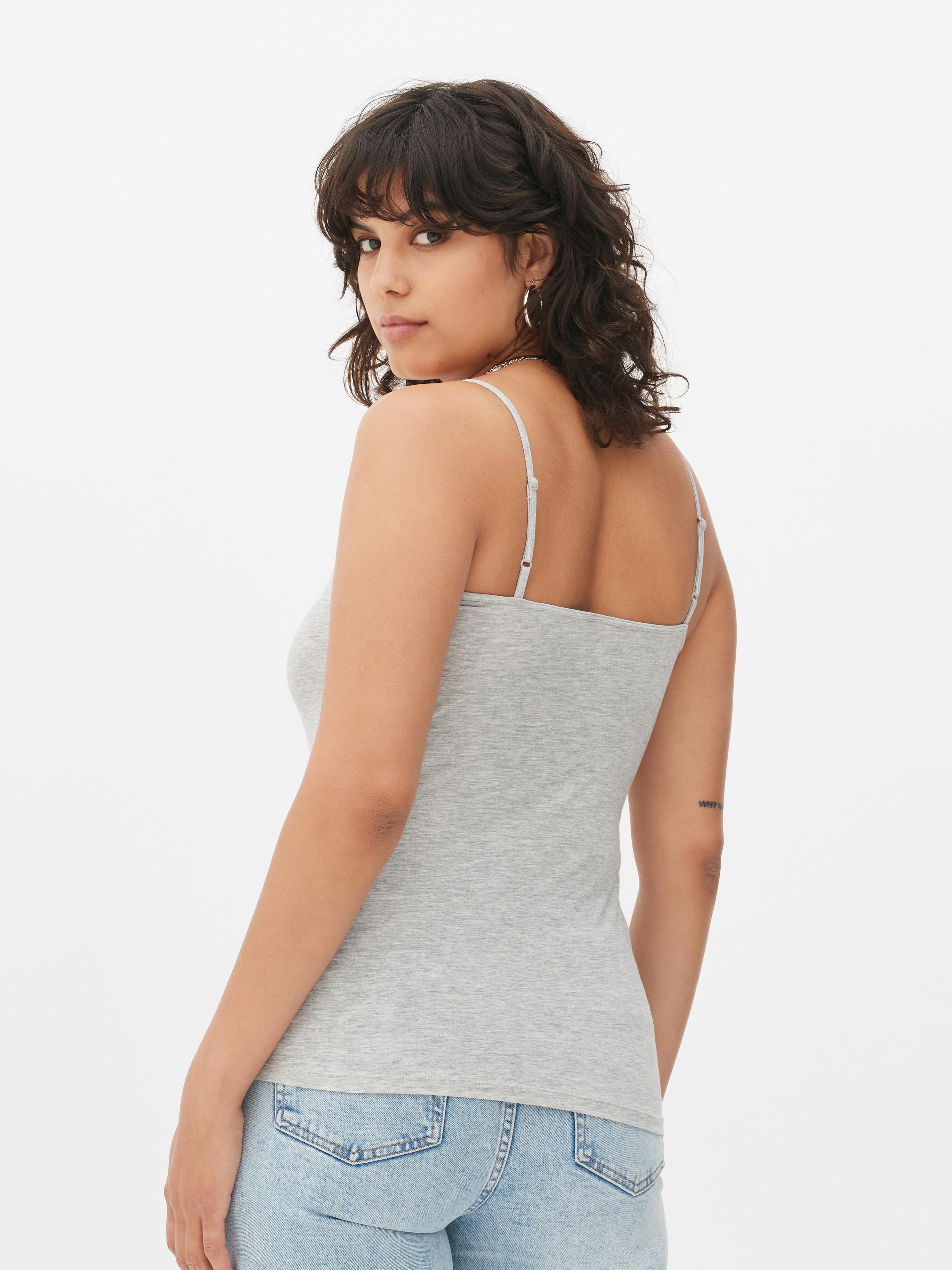 Womens Grey Marl Stretch Cami Top Primark