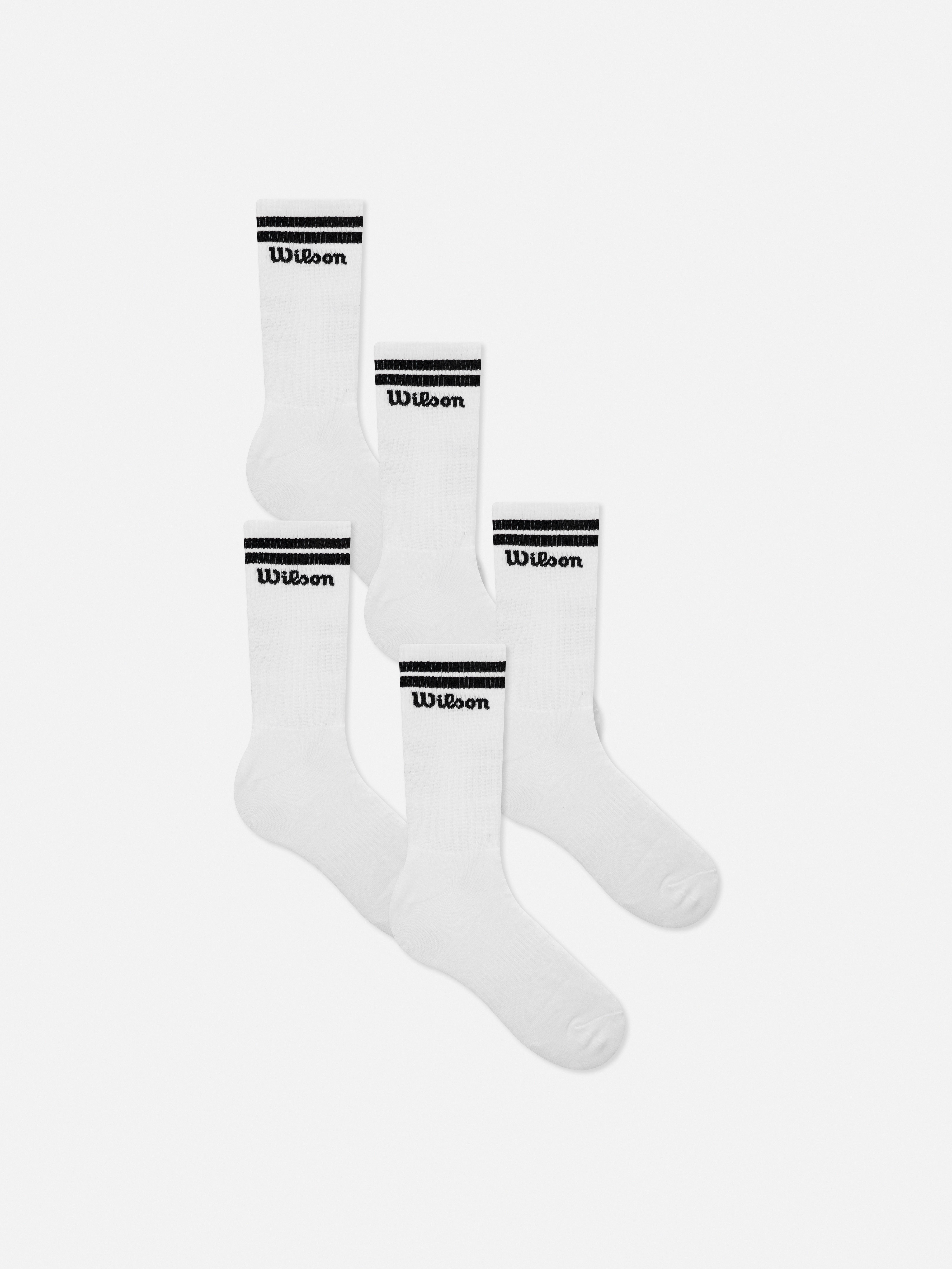 5pk Wilson Sports Socks White