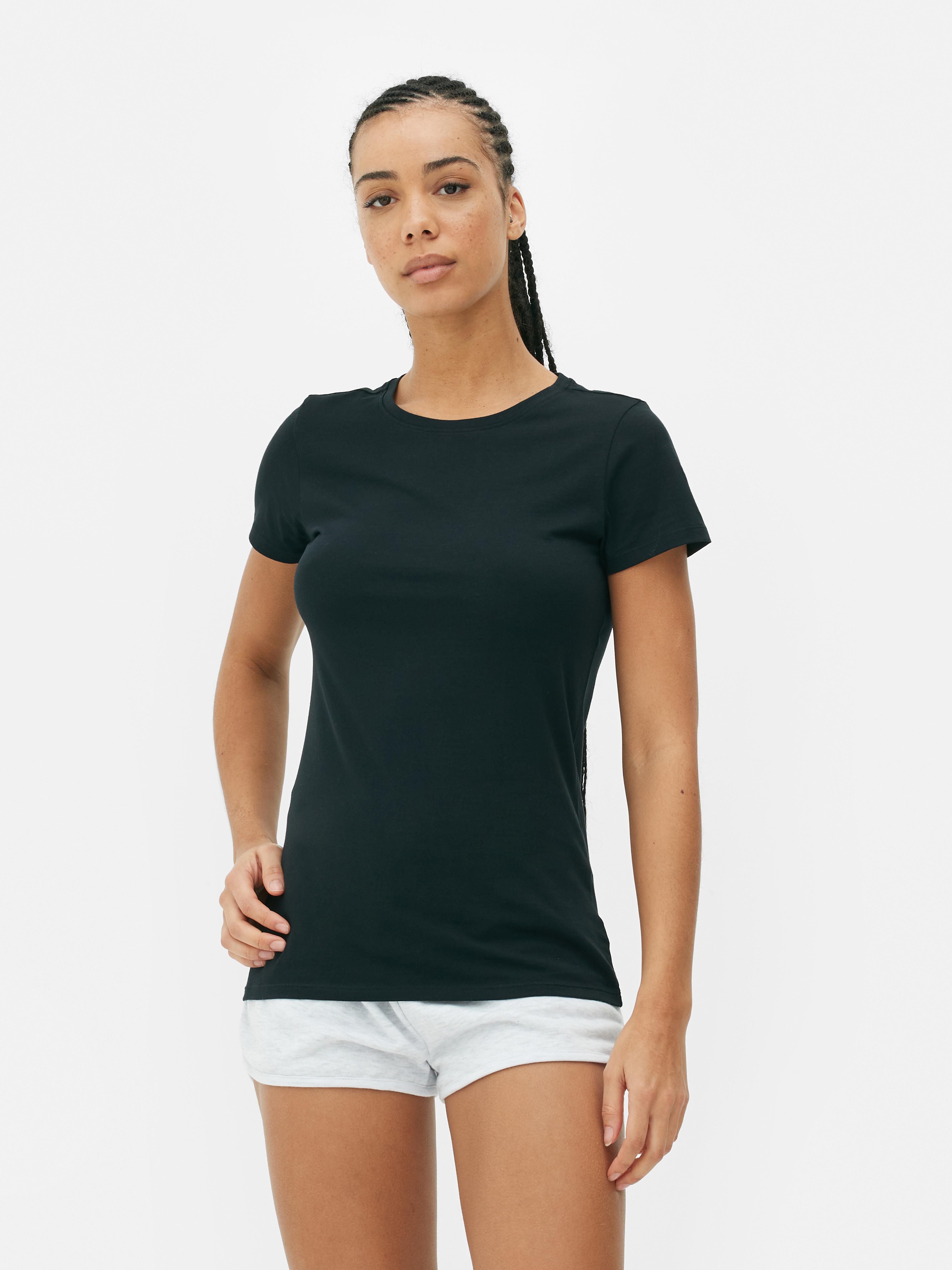 Primark Black short sleeve crop top