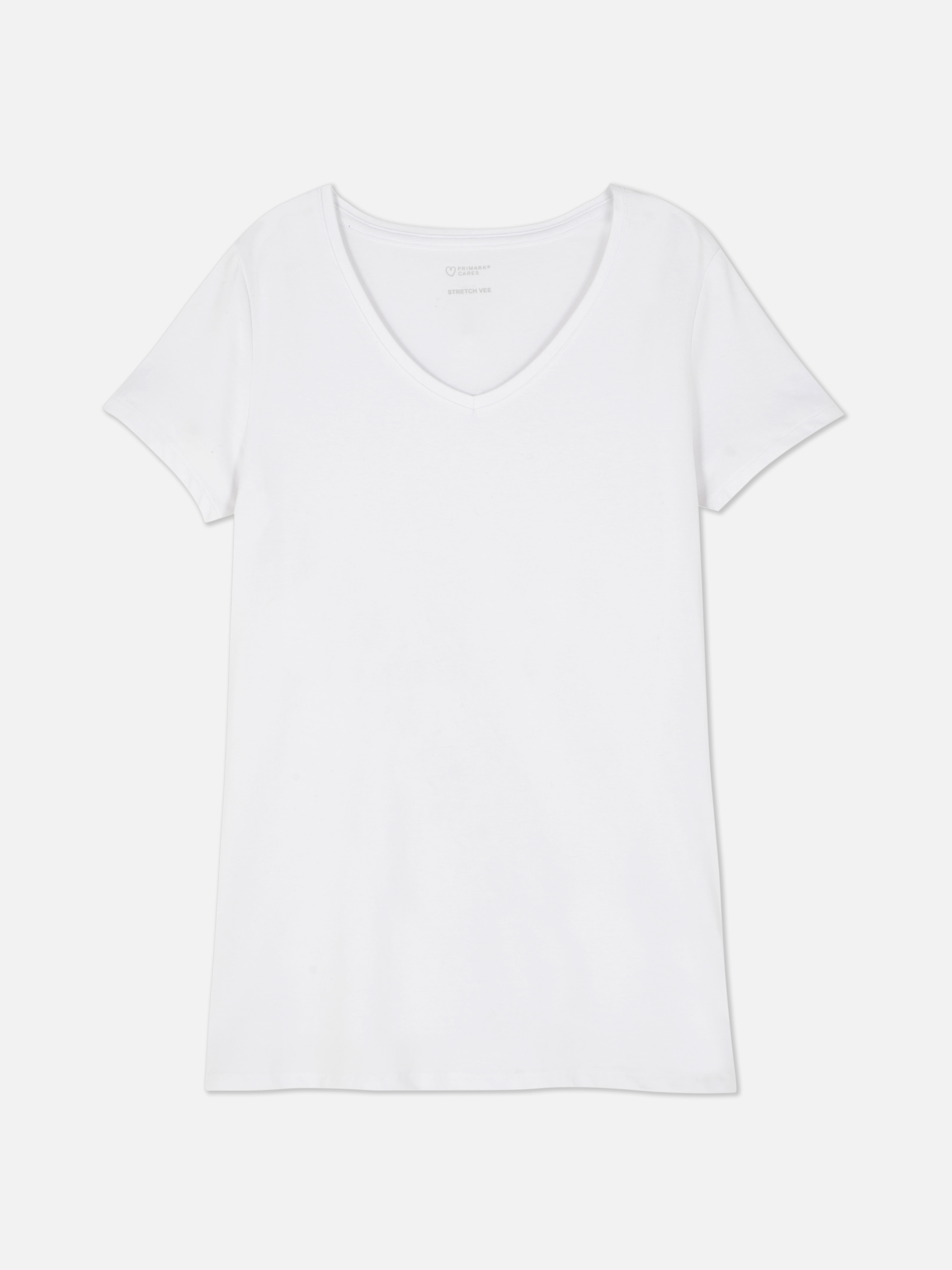 Stretch-T-Shirt mit V-Ausschnitt