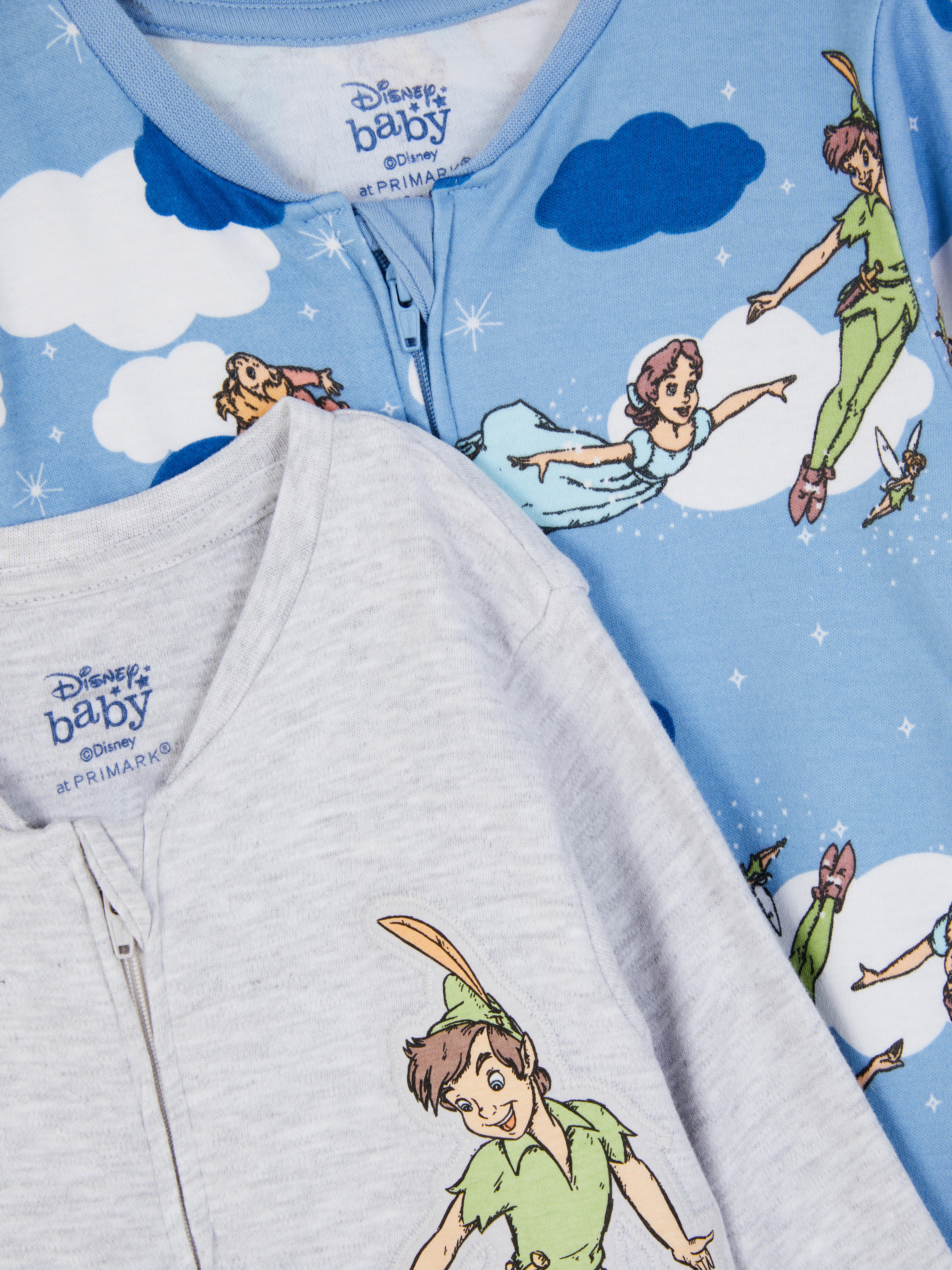 2pk Disney's Peter Pan Zipped Sleepsuits