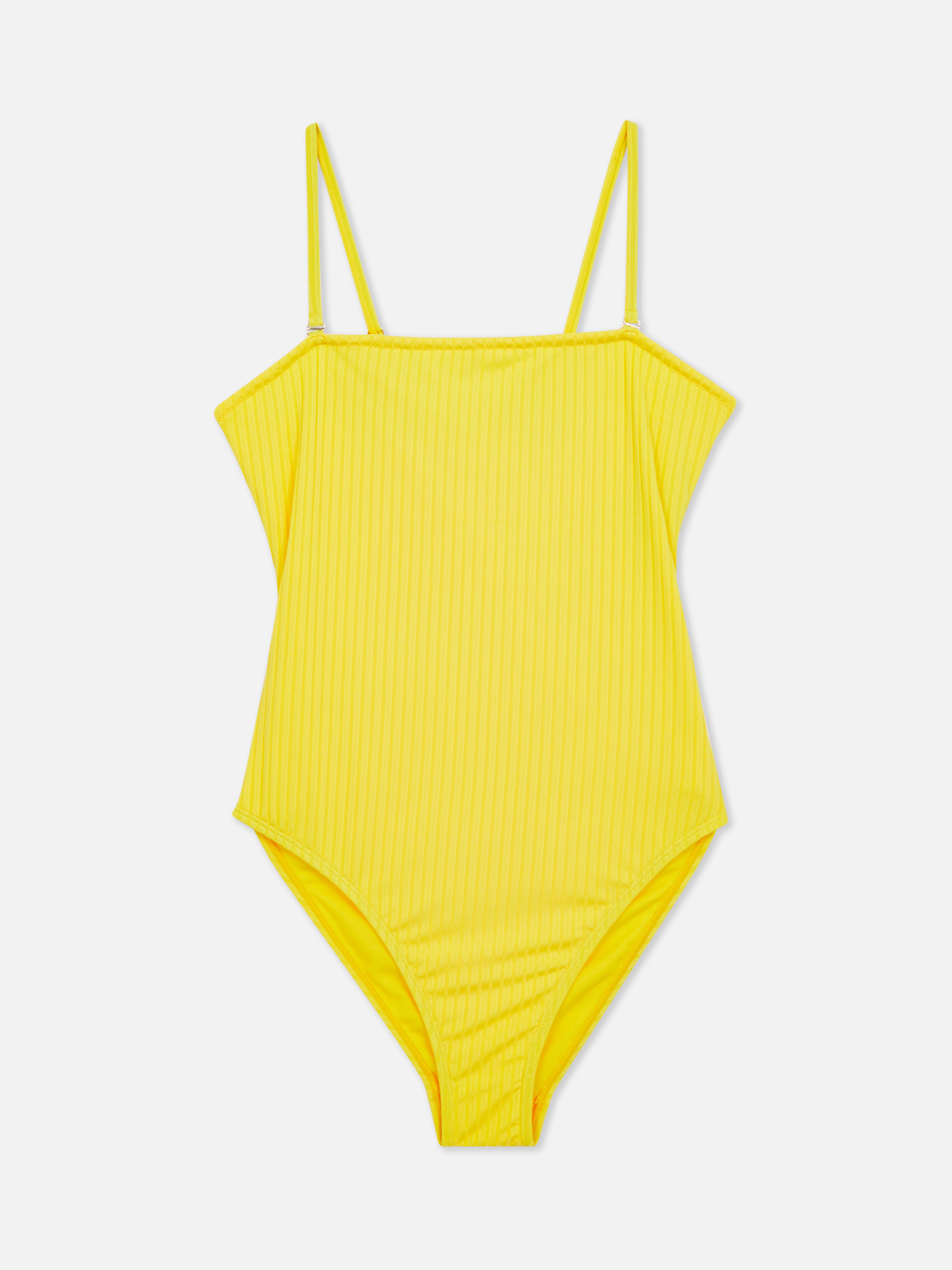 Essential Ribbed Swimsuit Yellow