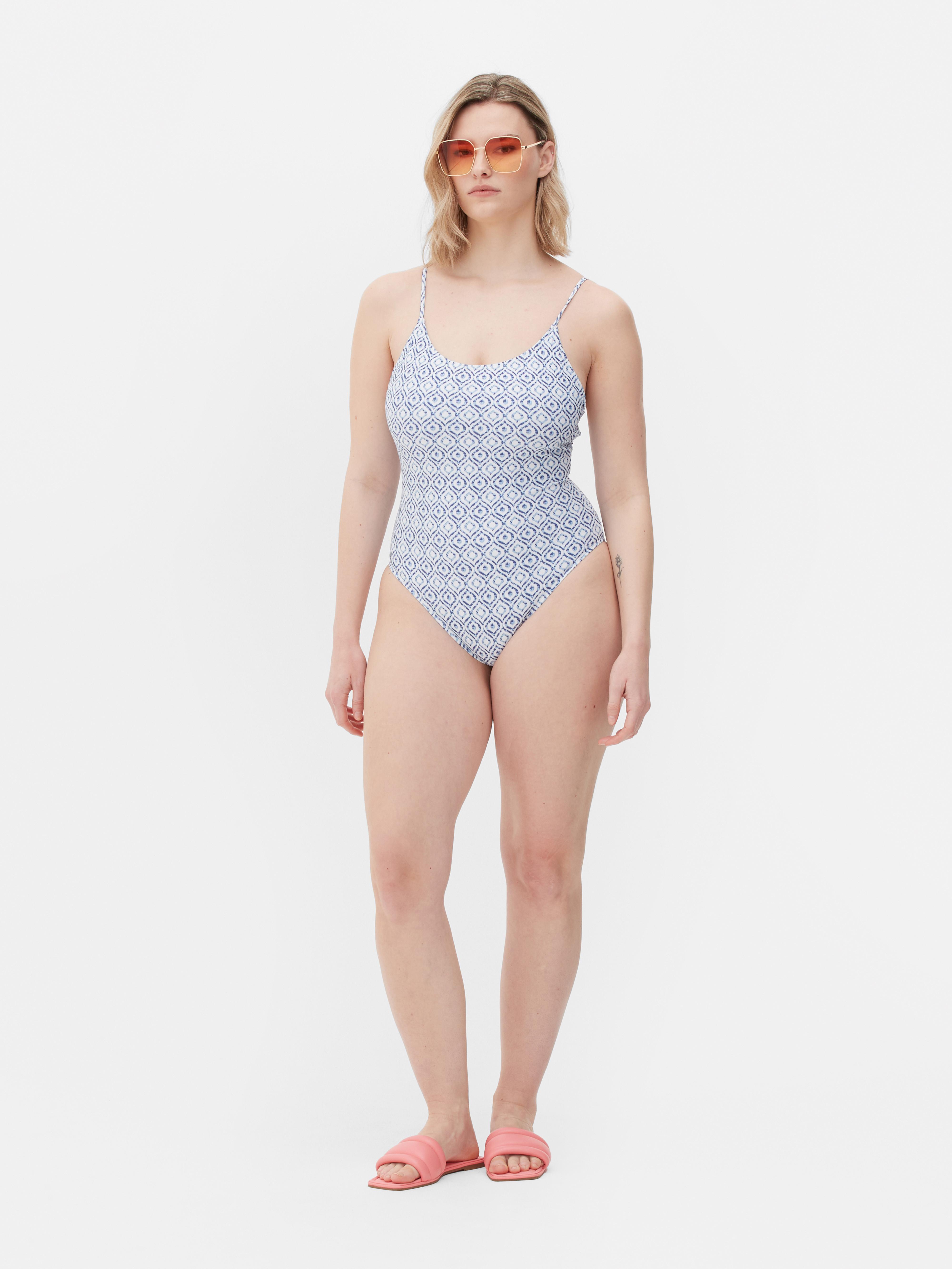 Essential Ribbed Swimsuit Mid Blue