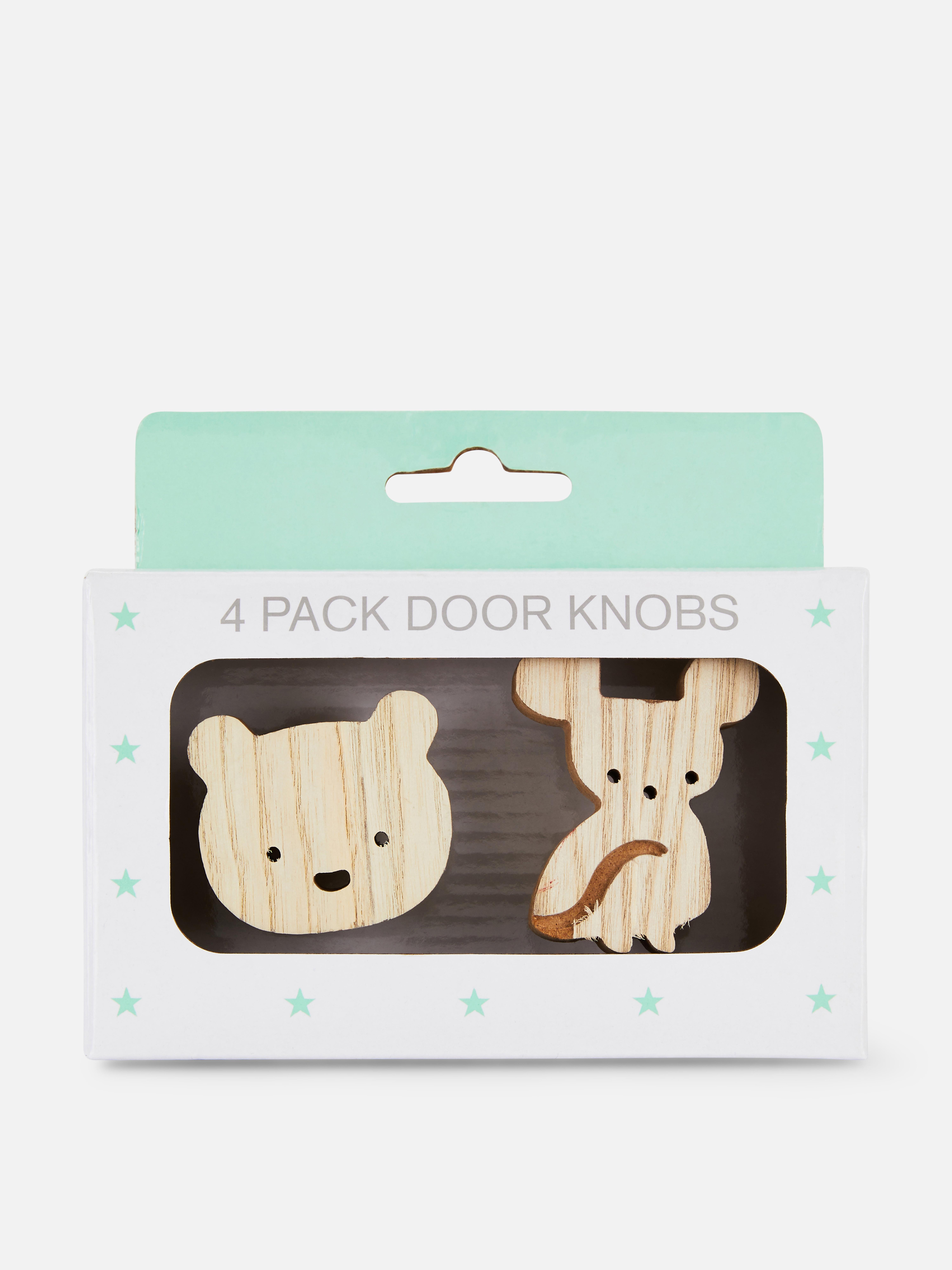 4pk Wooden Door Knobs
