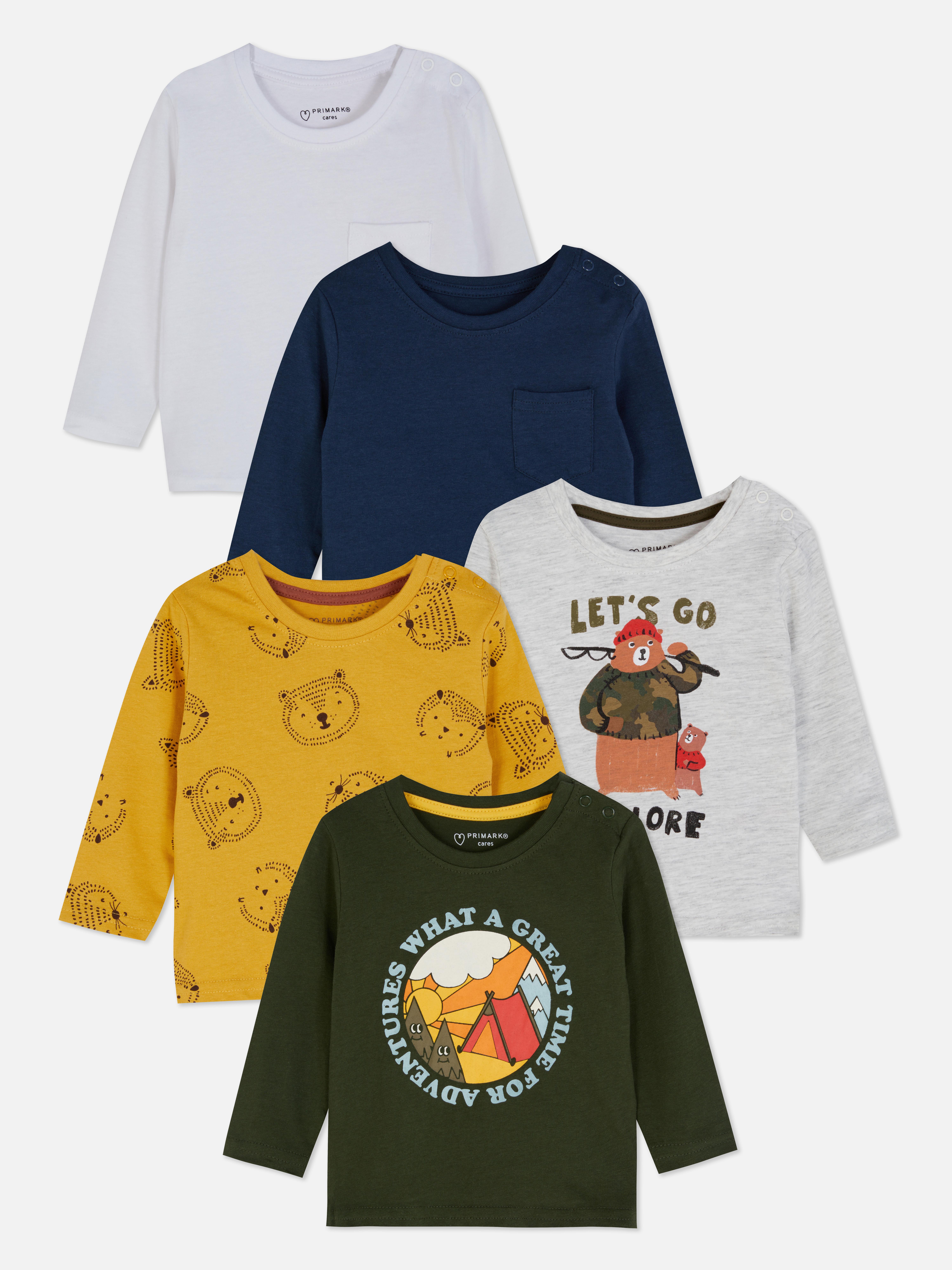 5pk Mixed Long Sleeve T-shirts | Primark