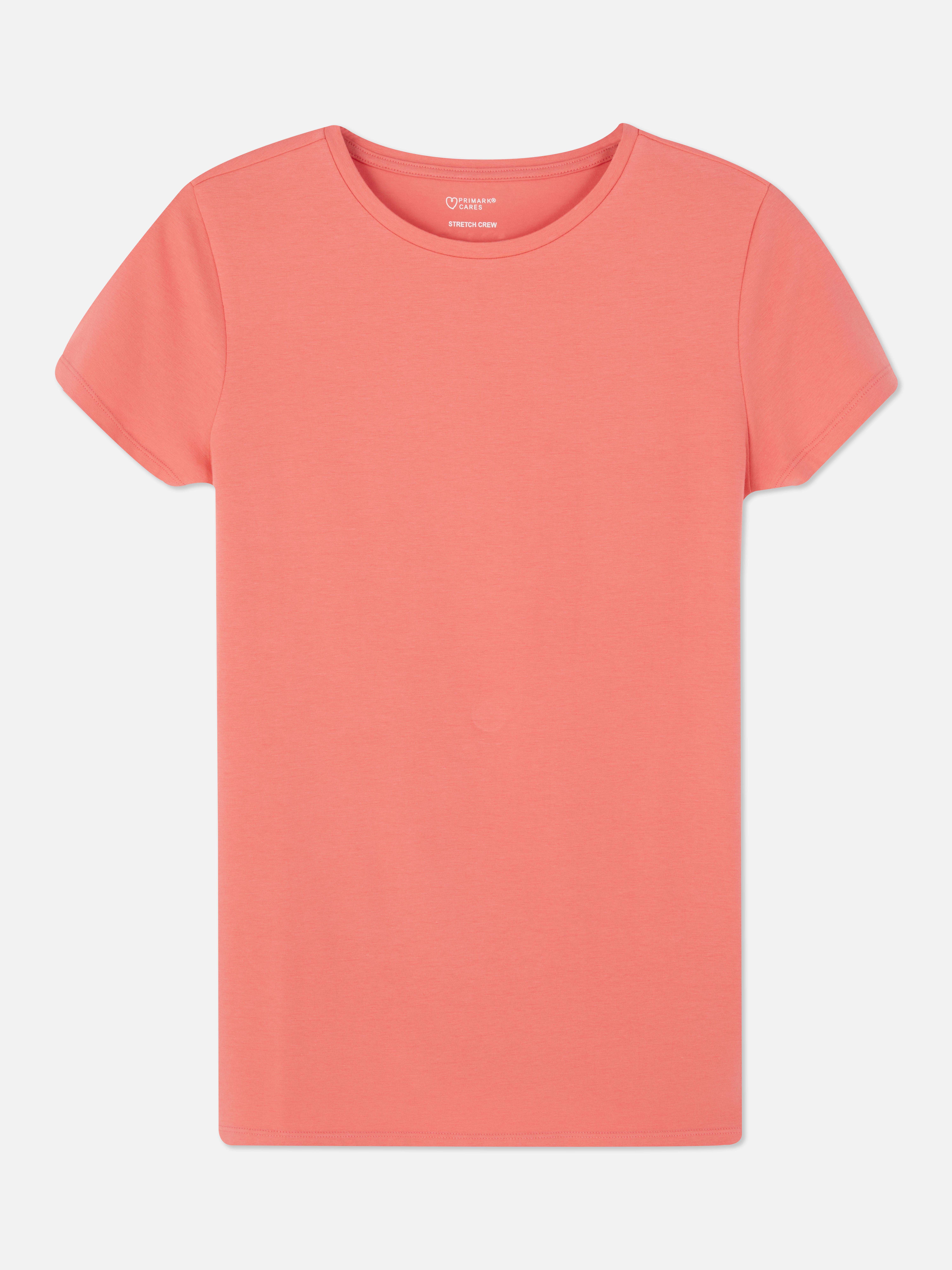 Rozciągliwy T-shirt z okrągłym dekoltem
