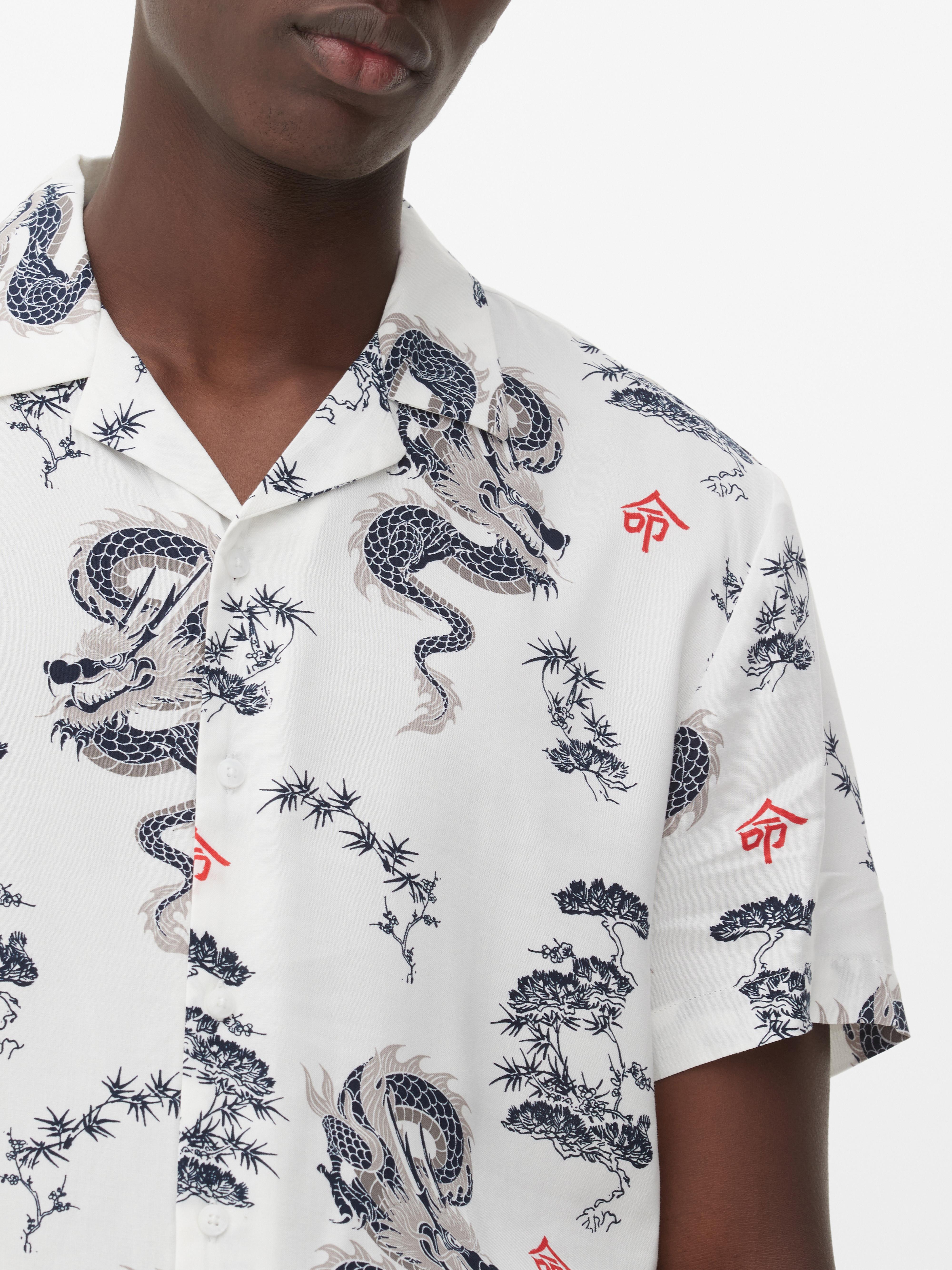 Dragon Print Short Sleeve Shirt