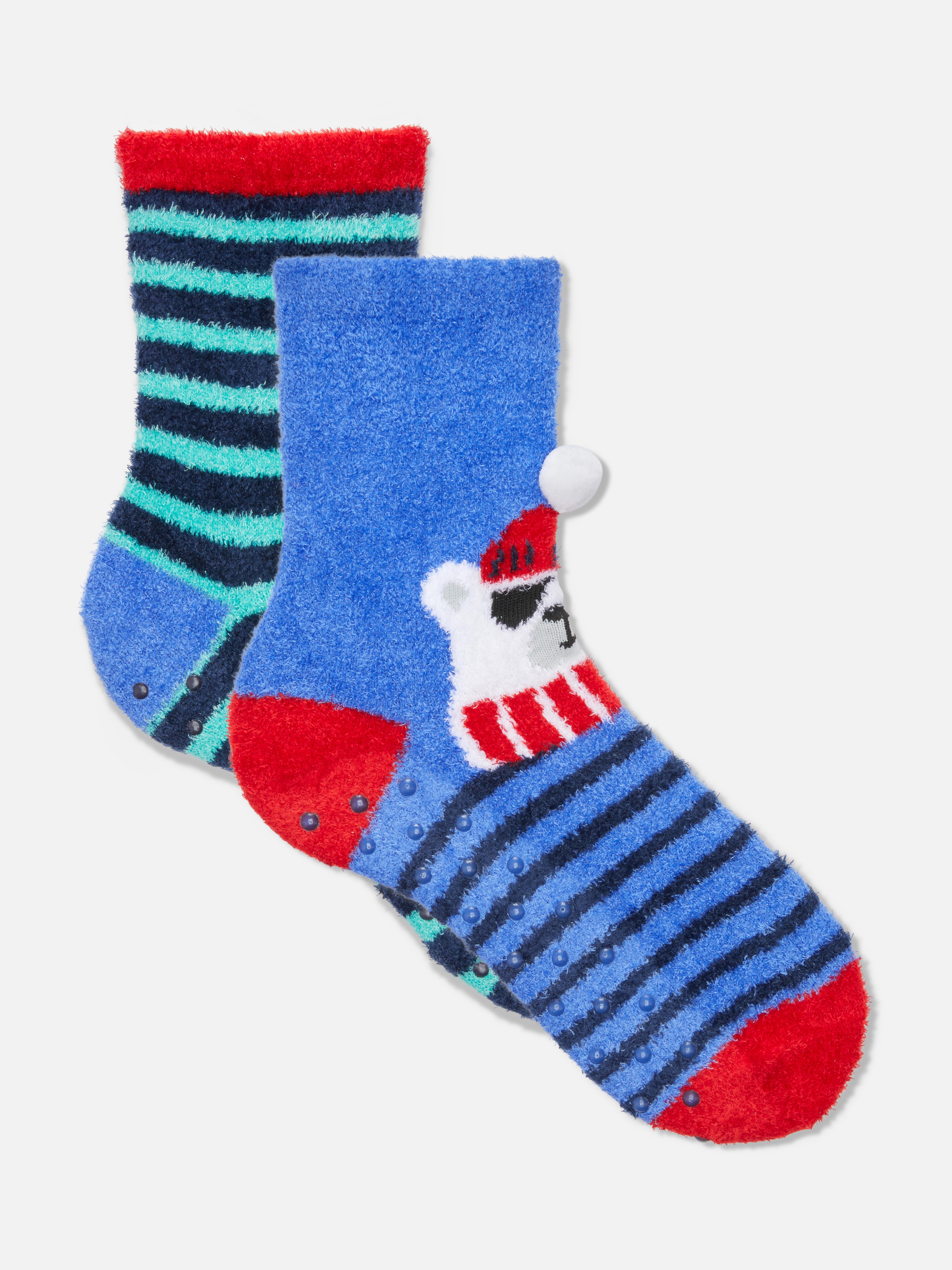 2pk Polar Bear Cosy Socks