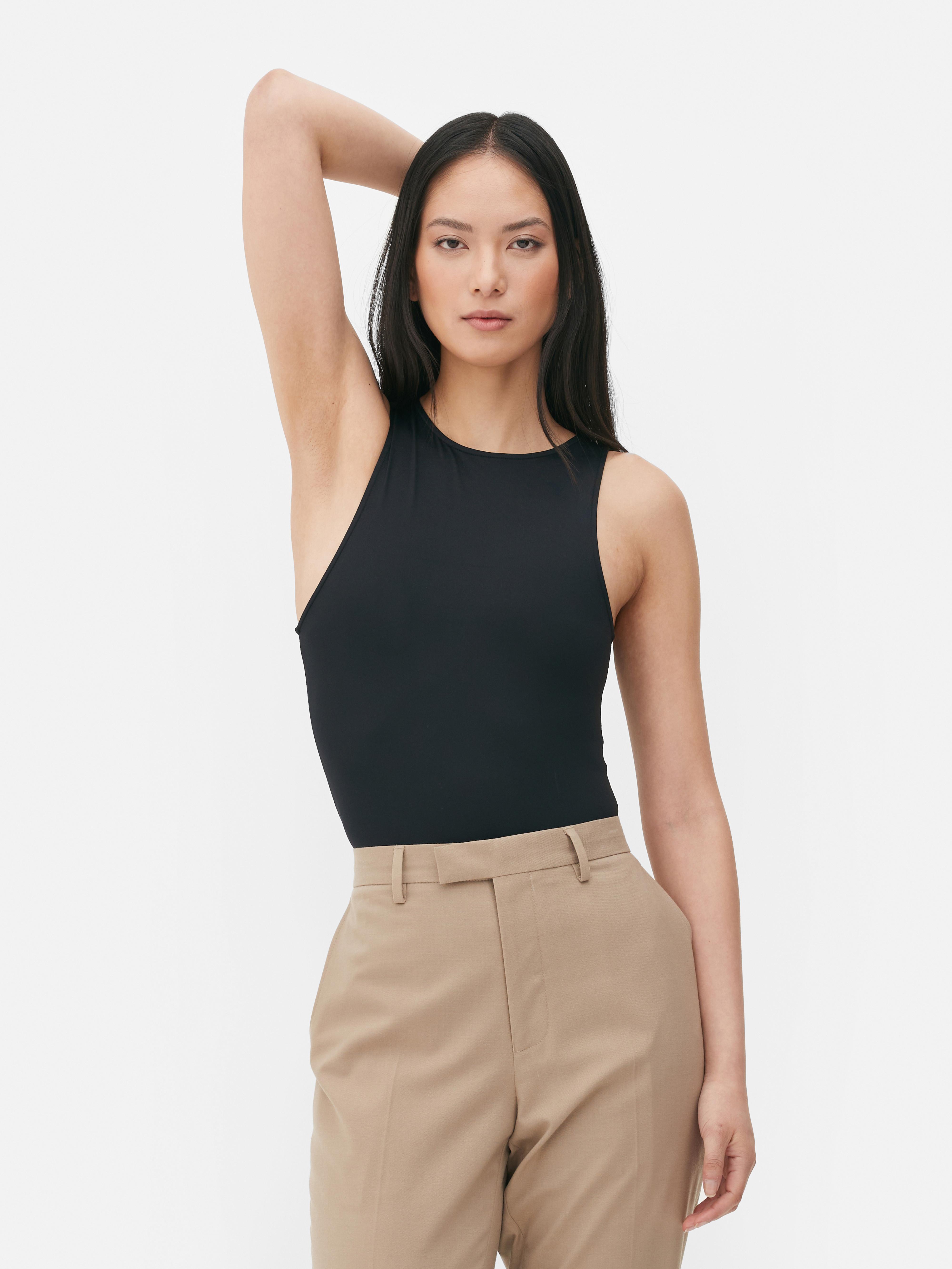 Women's Black Sleeveless Racer Bodysuit | Primark