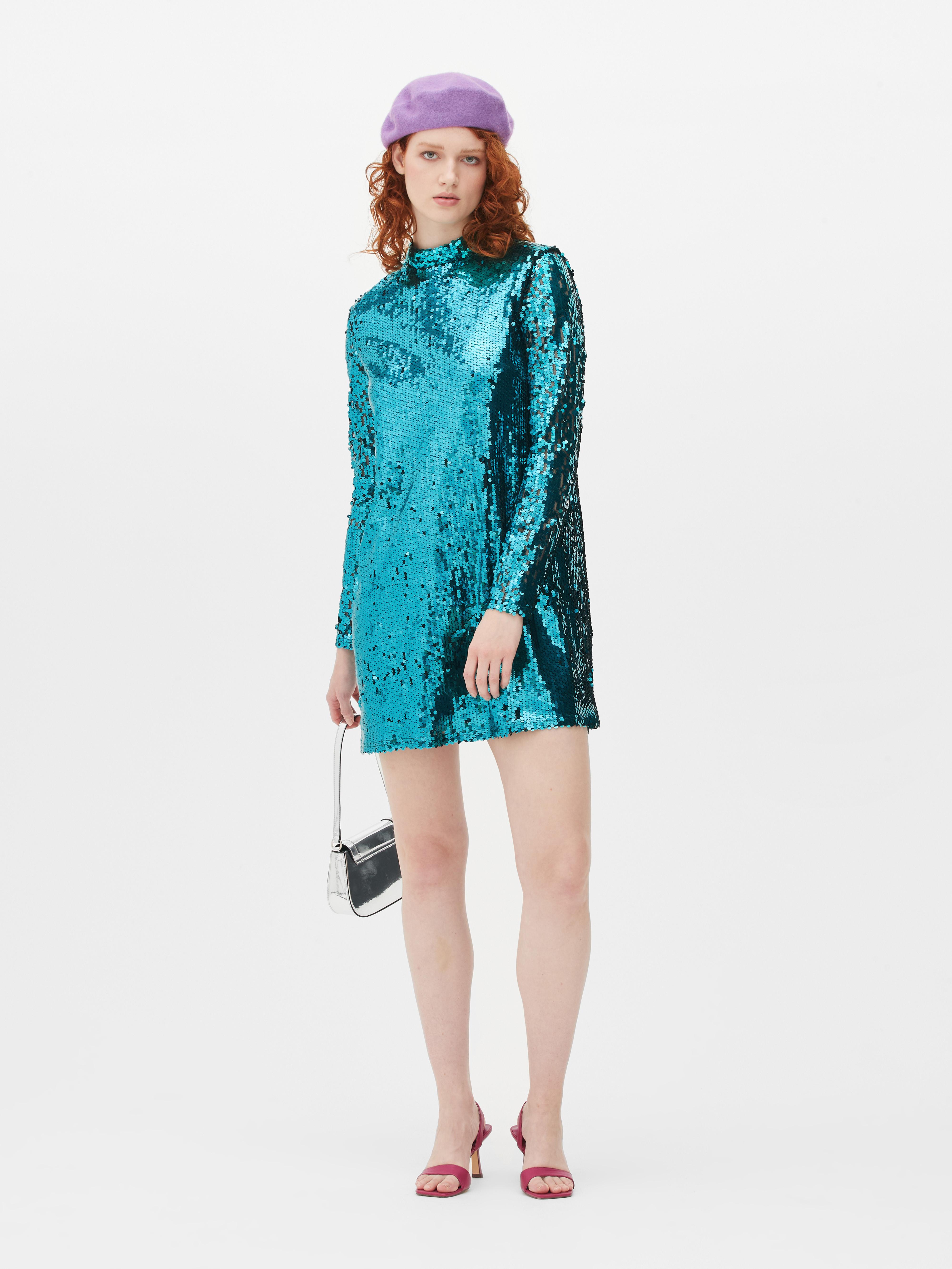 Sequin High Neck Mini Dress | Primark