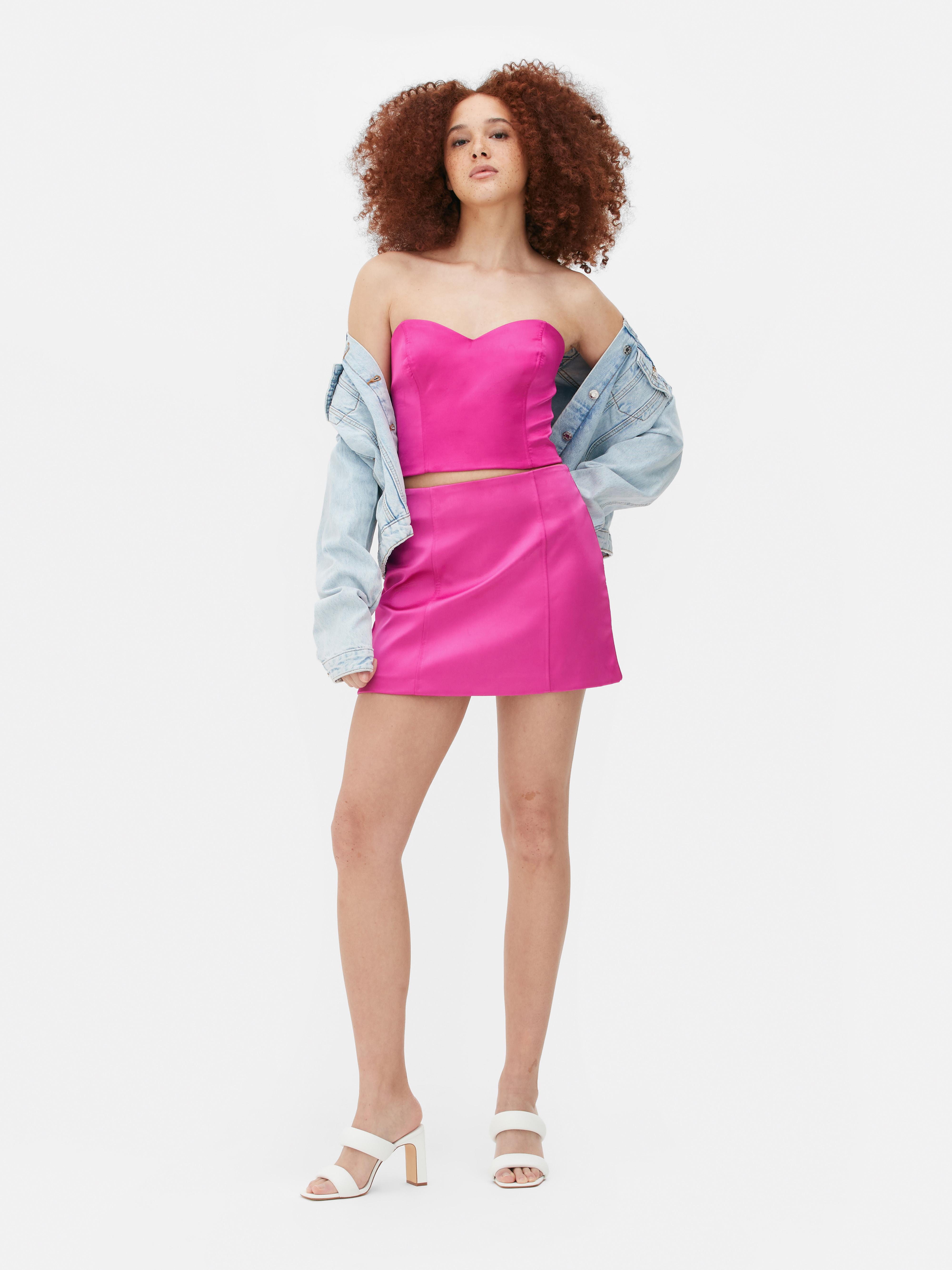 Side Slit Korte Rok Dames Satijn Korte Rok Hoge Taille Split Mini Rok Rits Rok (Color : Dark green, Size : Medium