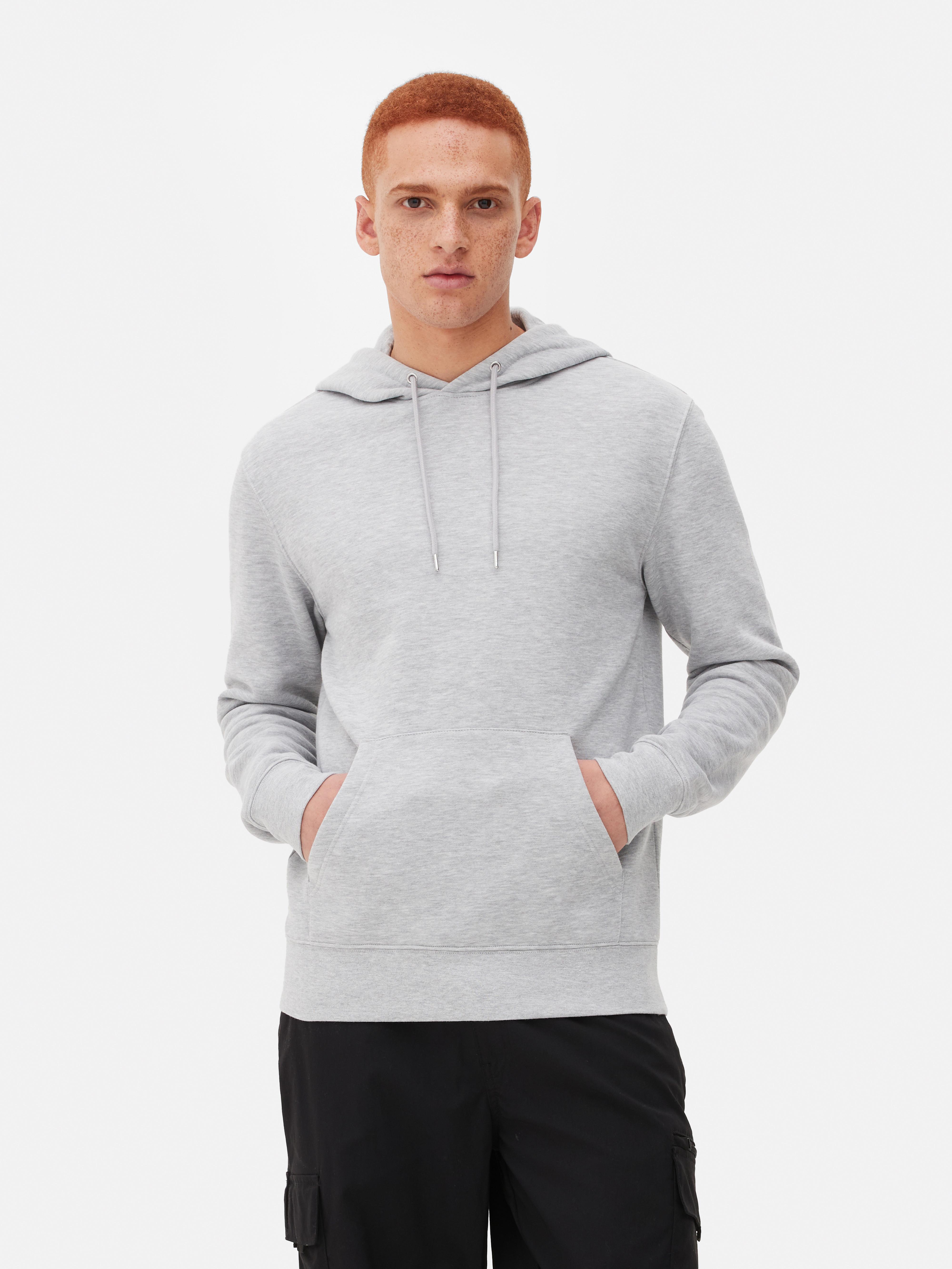 Mens Grey Long Sleeve Hoodie