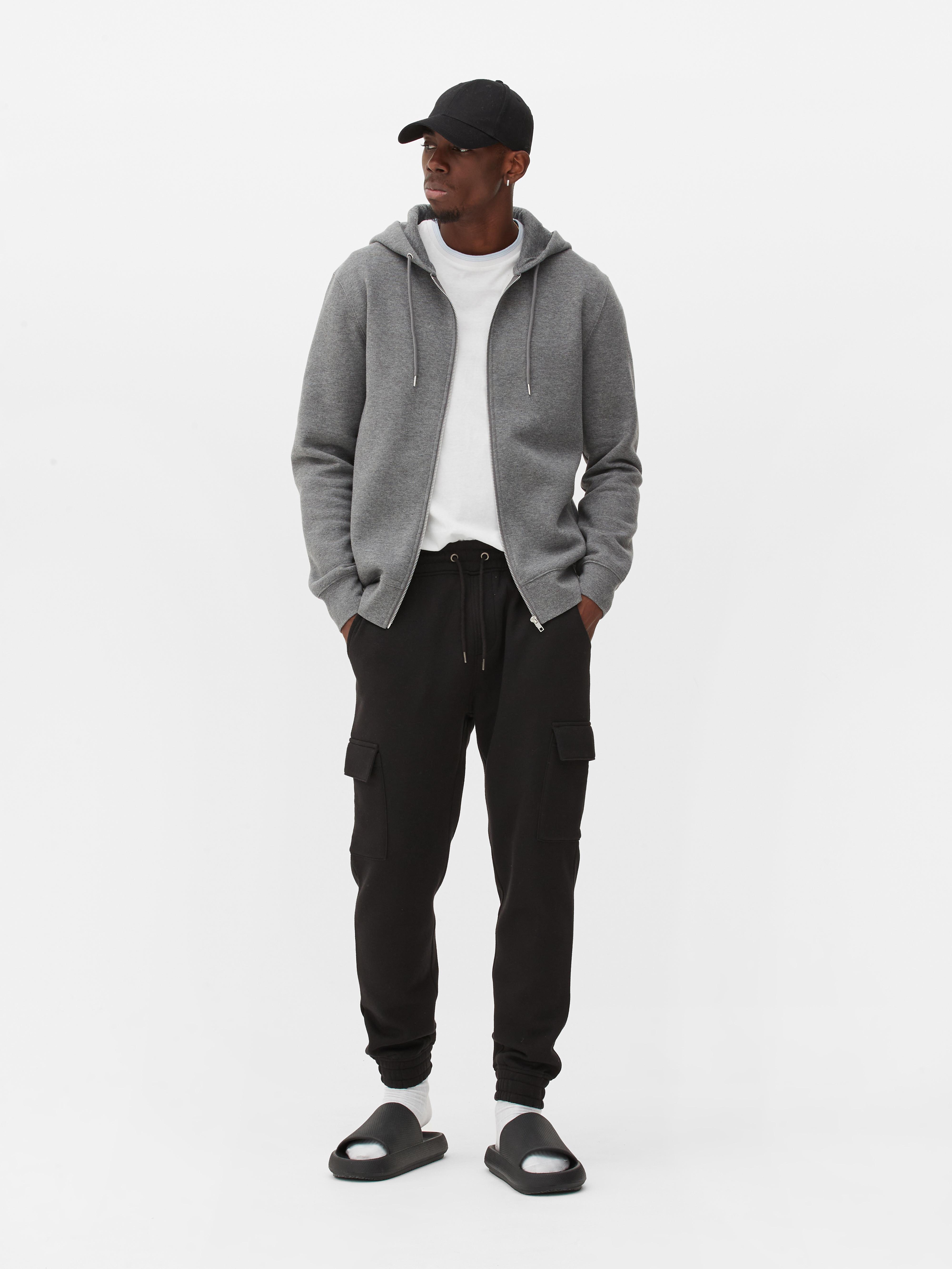 Zip-up Essential  Hoodie Charcoal