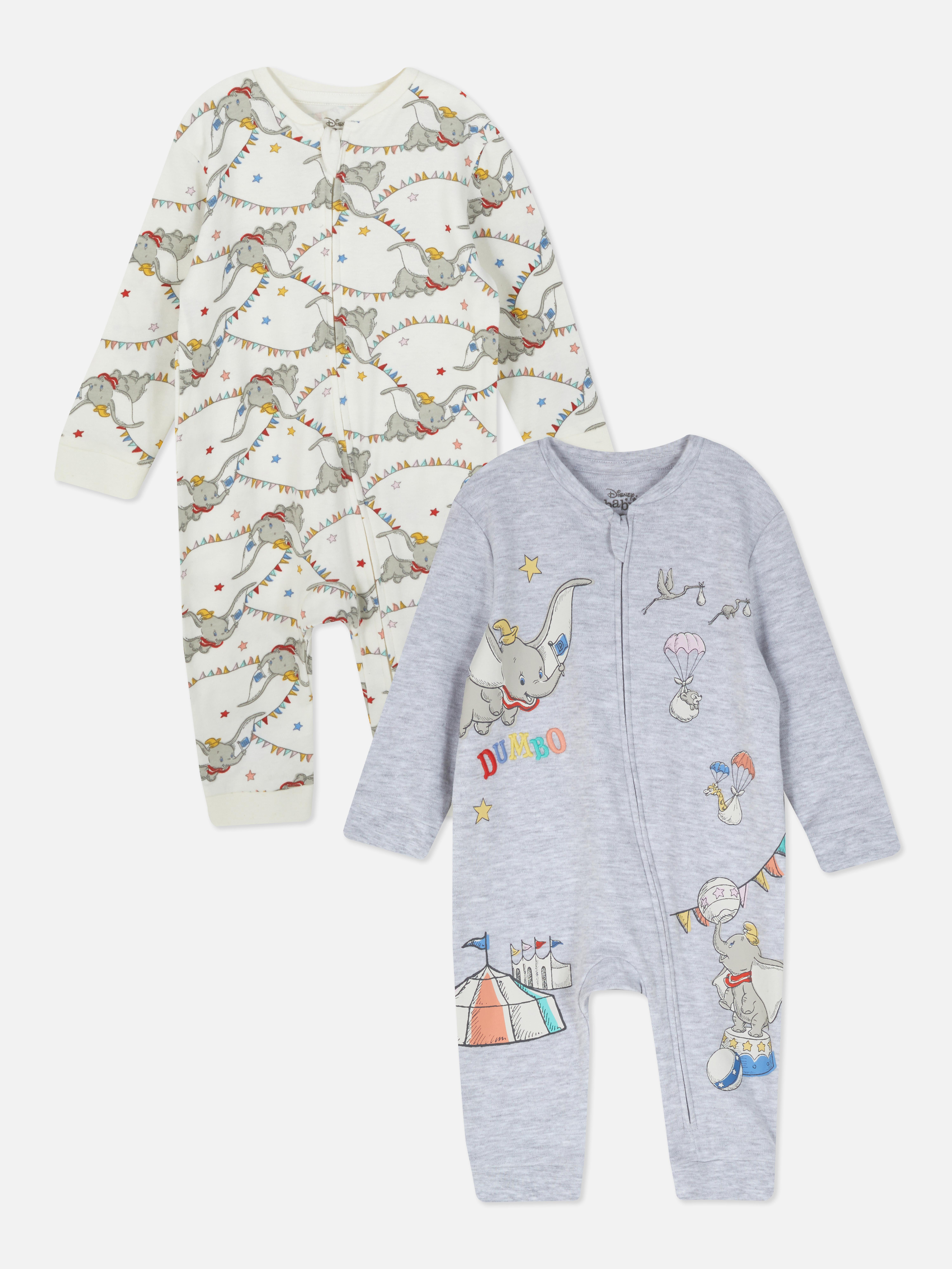 2pk Disney’s Dumbo Zip-Up Sleepsuits