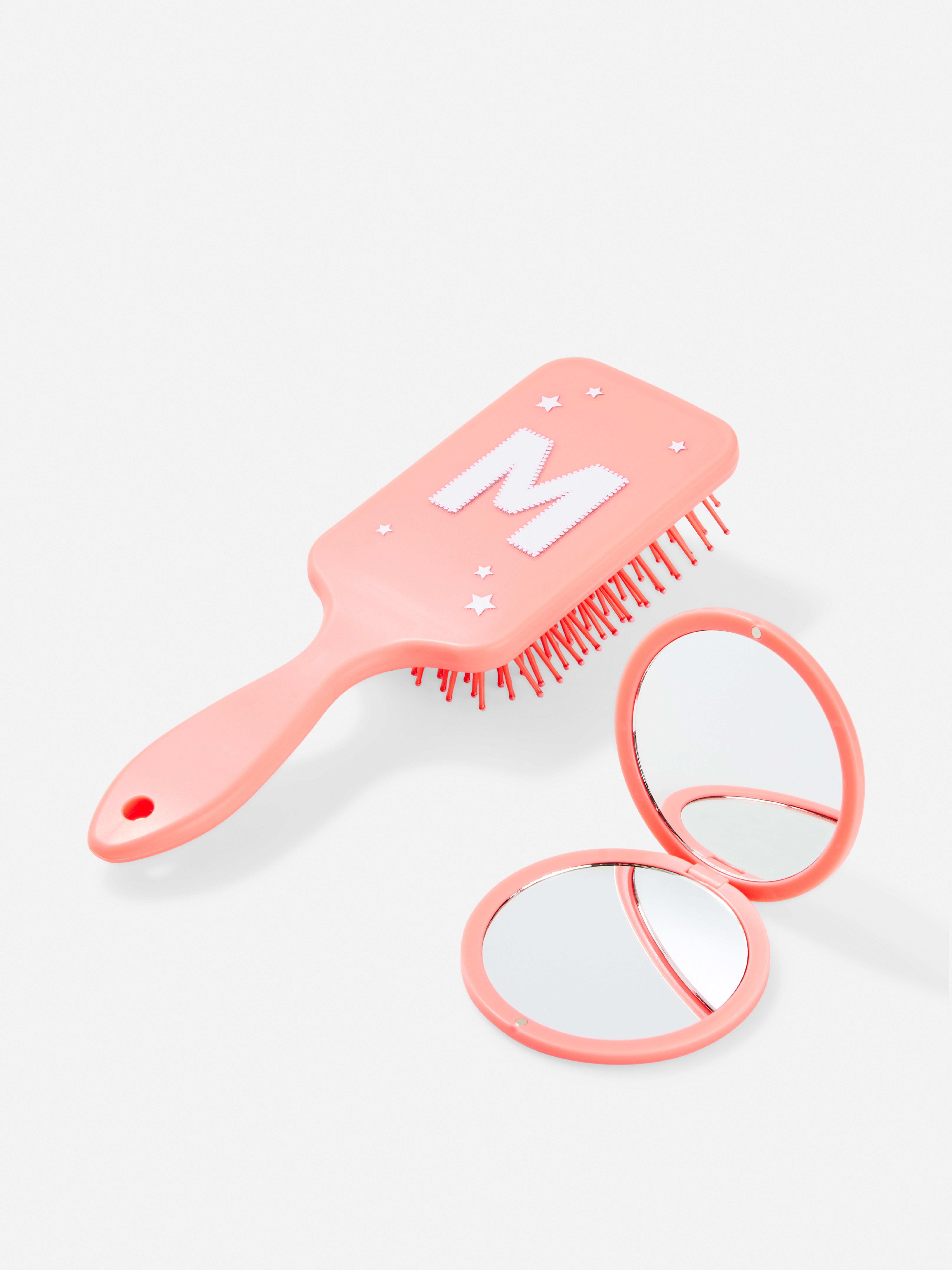Initial Hair Brush & Mirror Gift Set