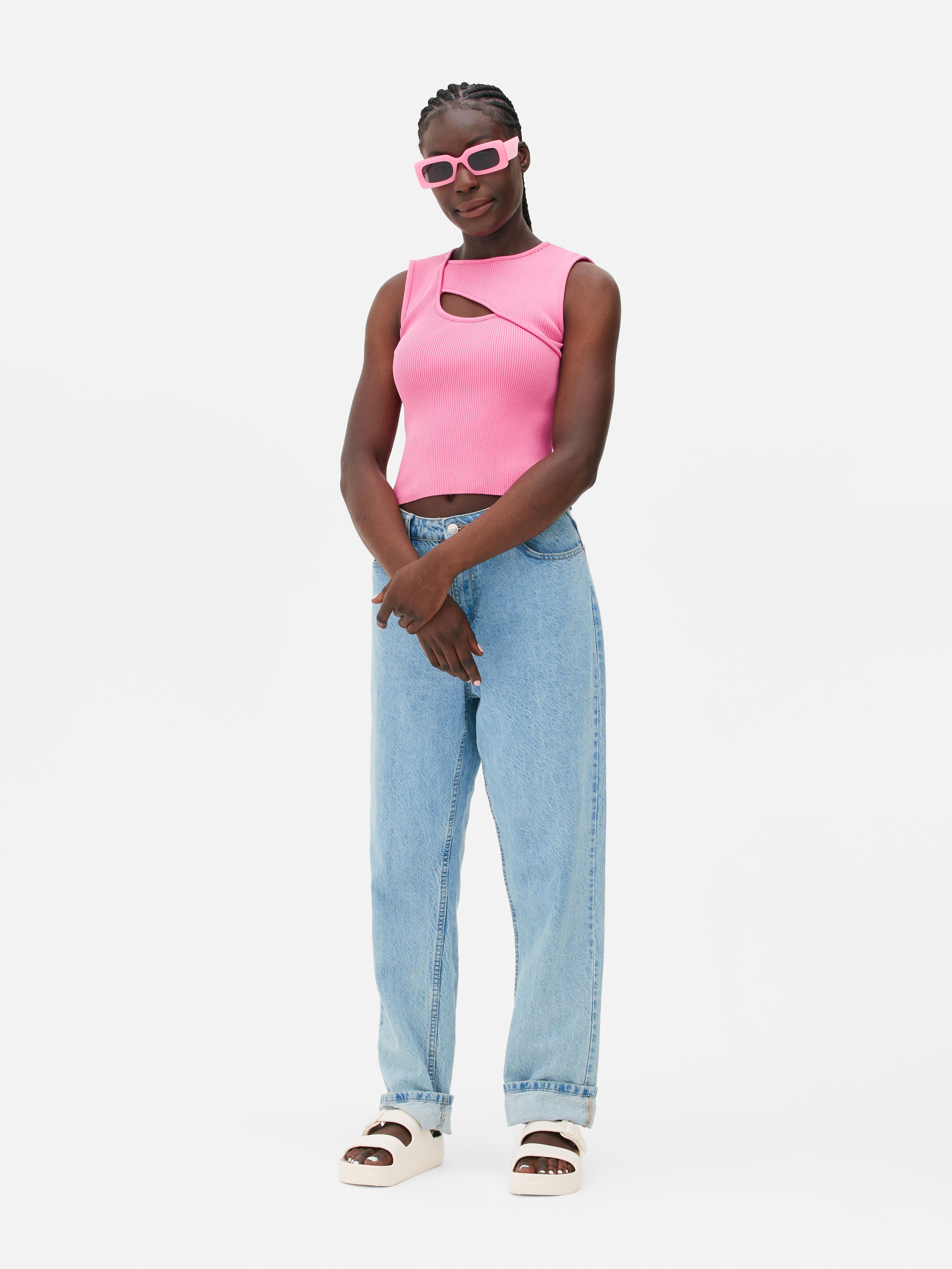 Asymmetric Cut-Out Sleeveless Top