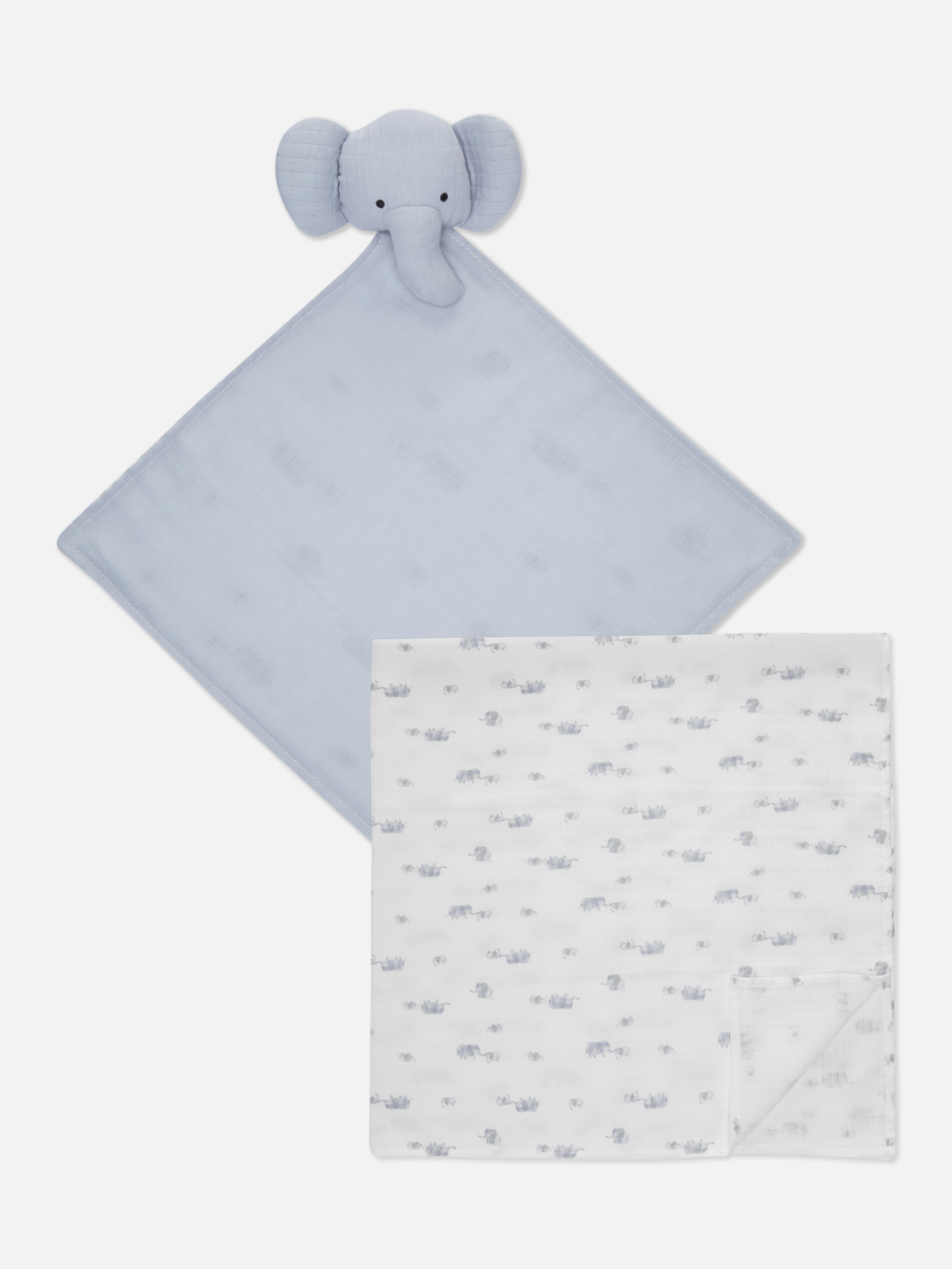 Elephant Muslin Comforter and Blanket Set
