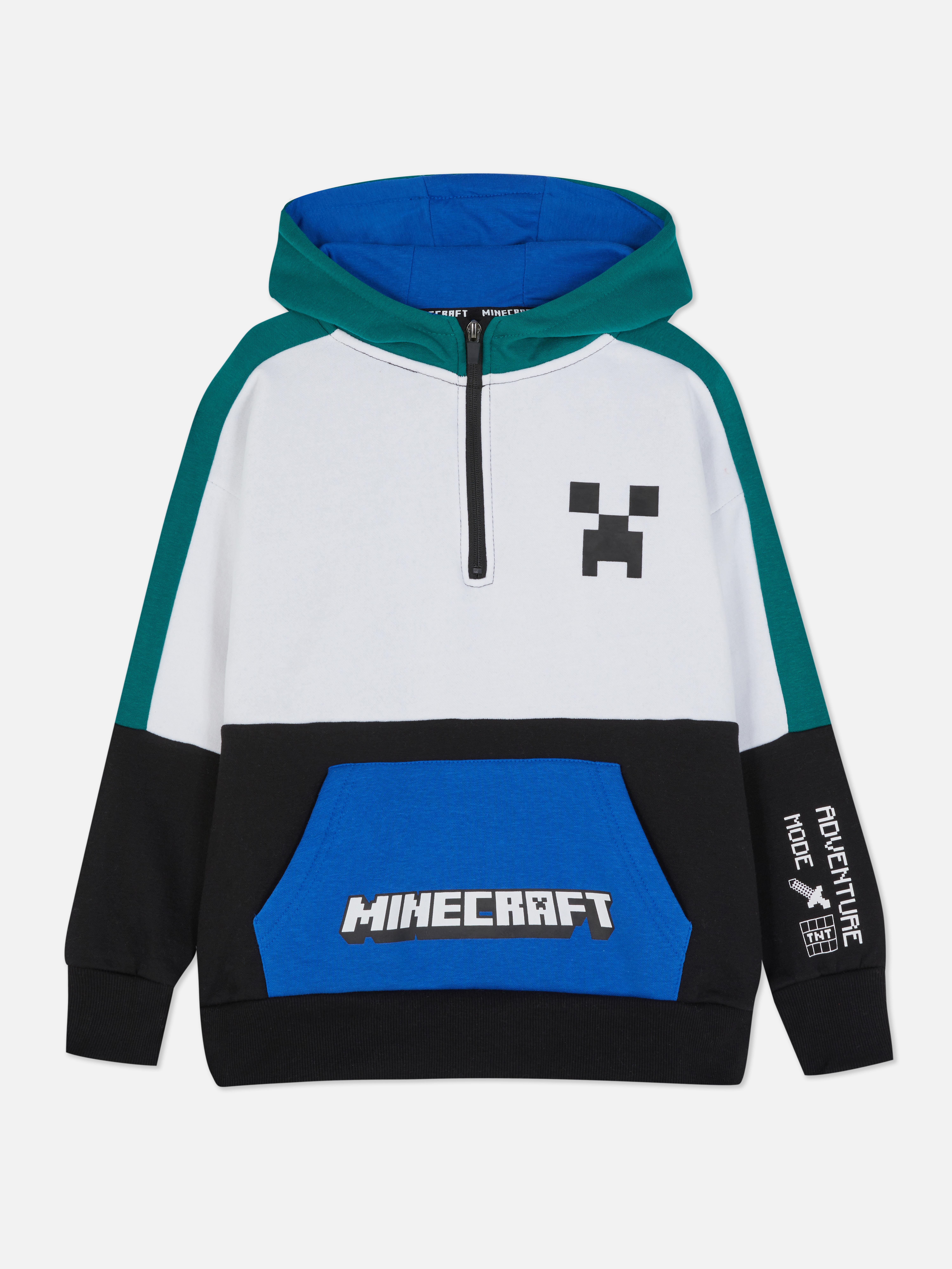 Minecraft Colour Block Half Zip Hoodie