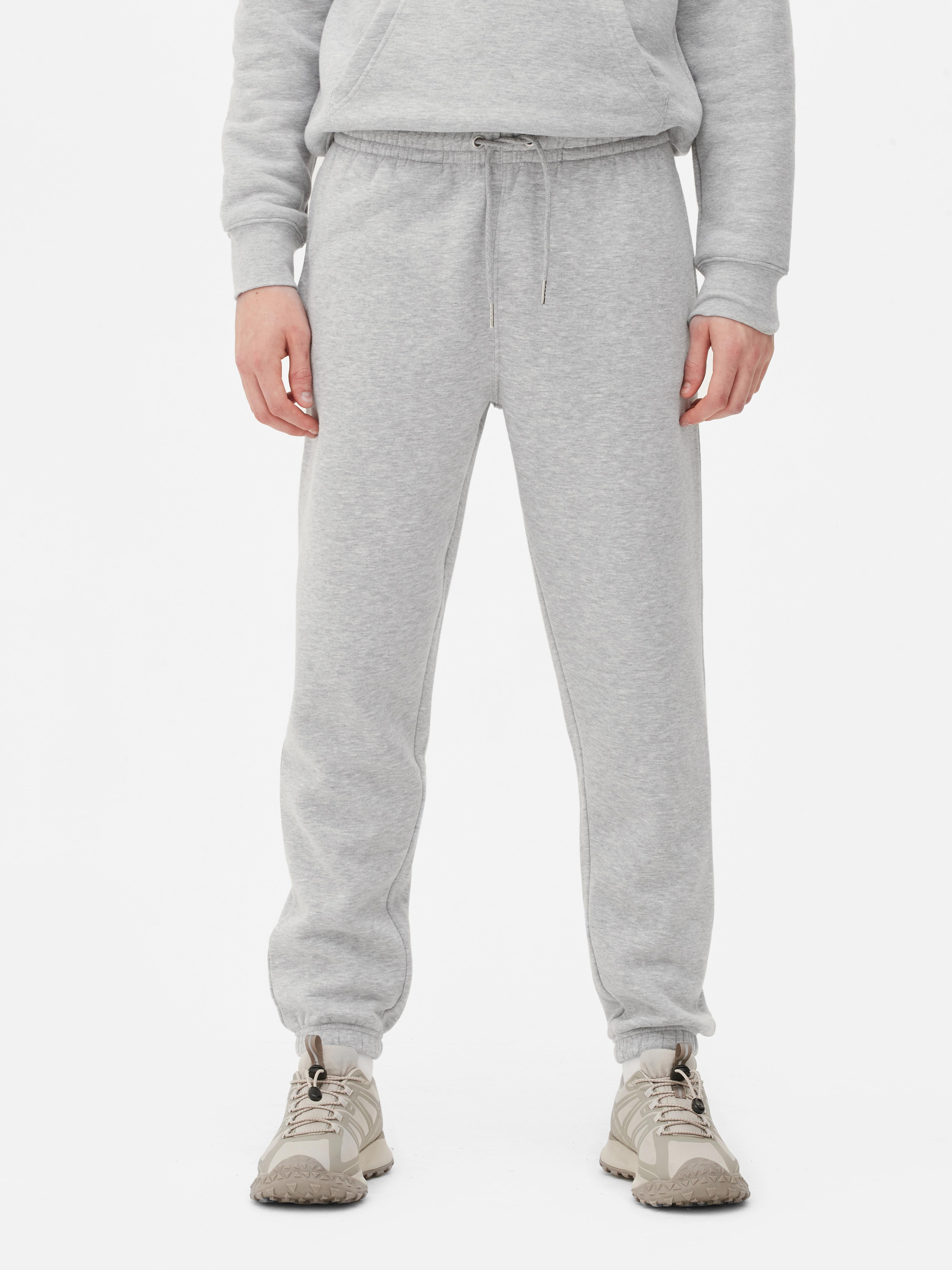 Mens Grey Cuffed Jogging Bottoms