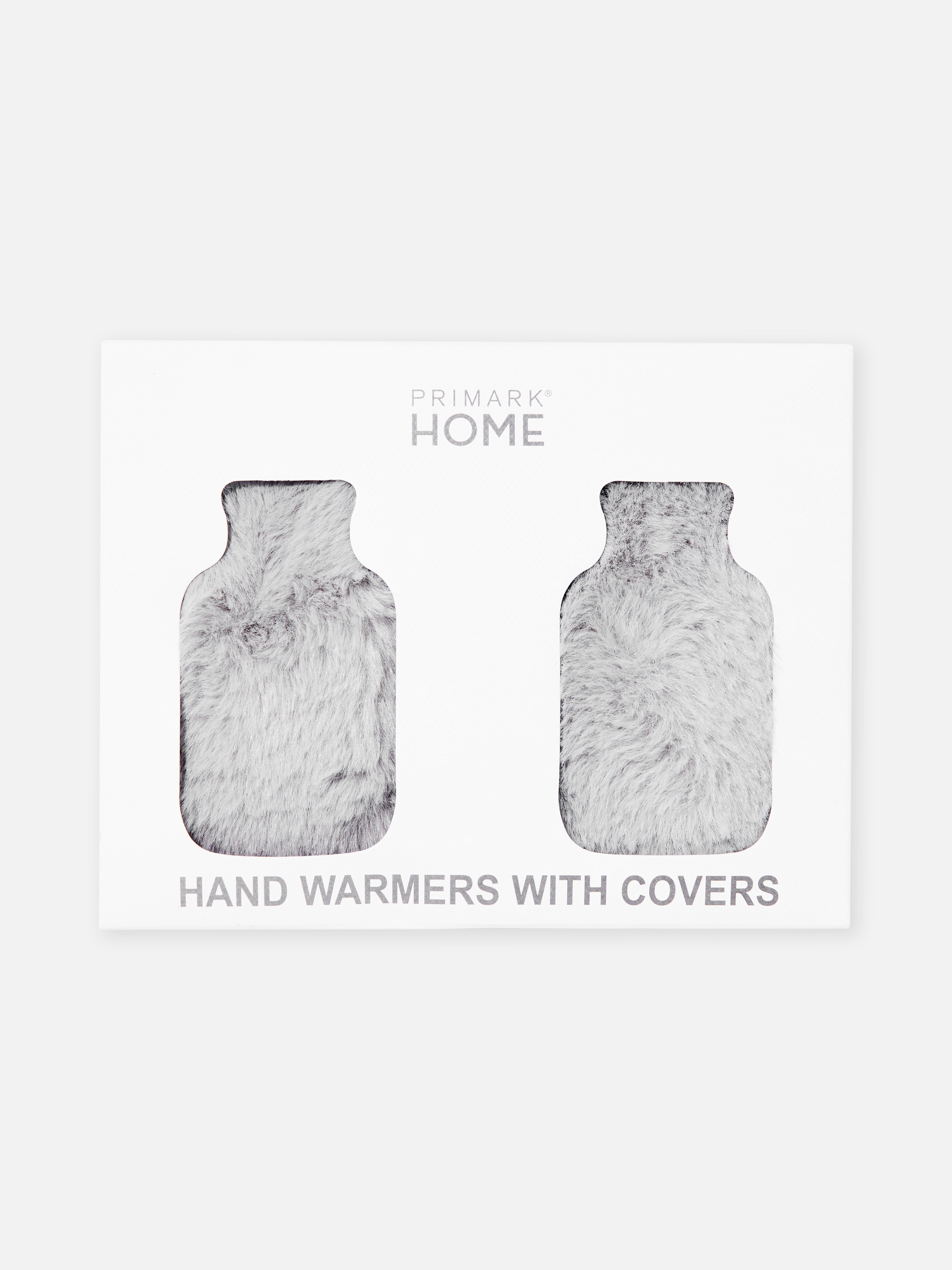 2pk Faux Fur Covered Hand Warmers