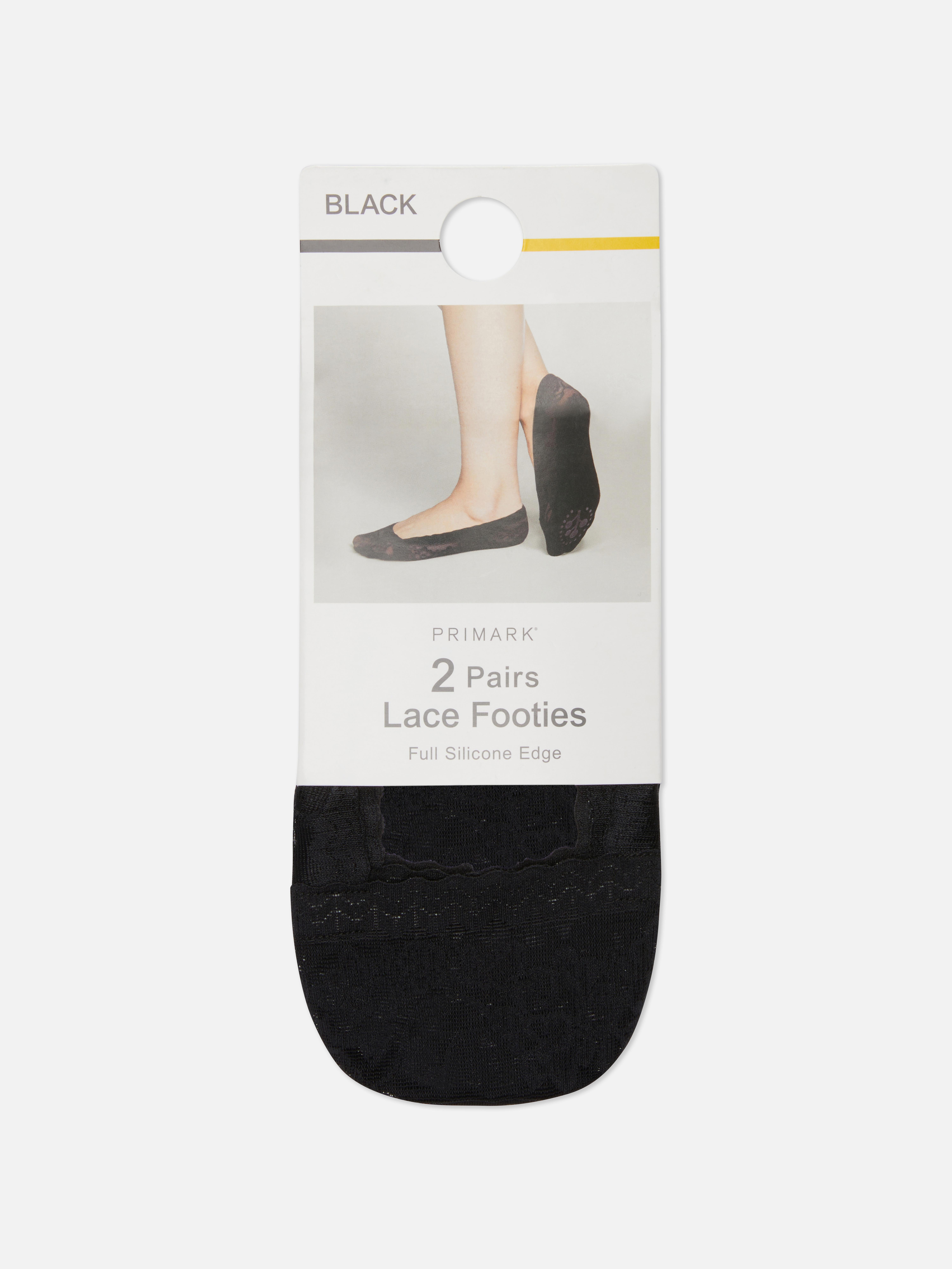 2Pk Lace Footie Socks