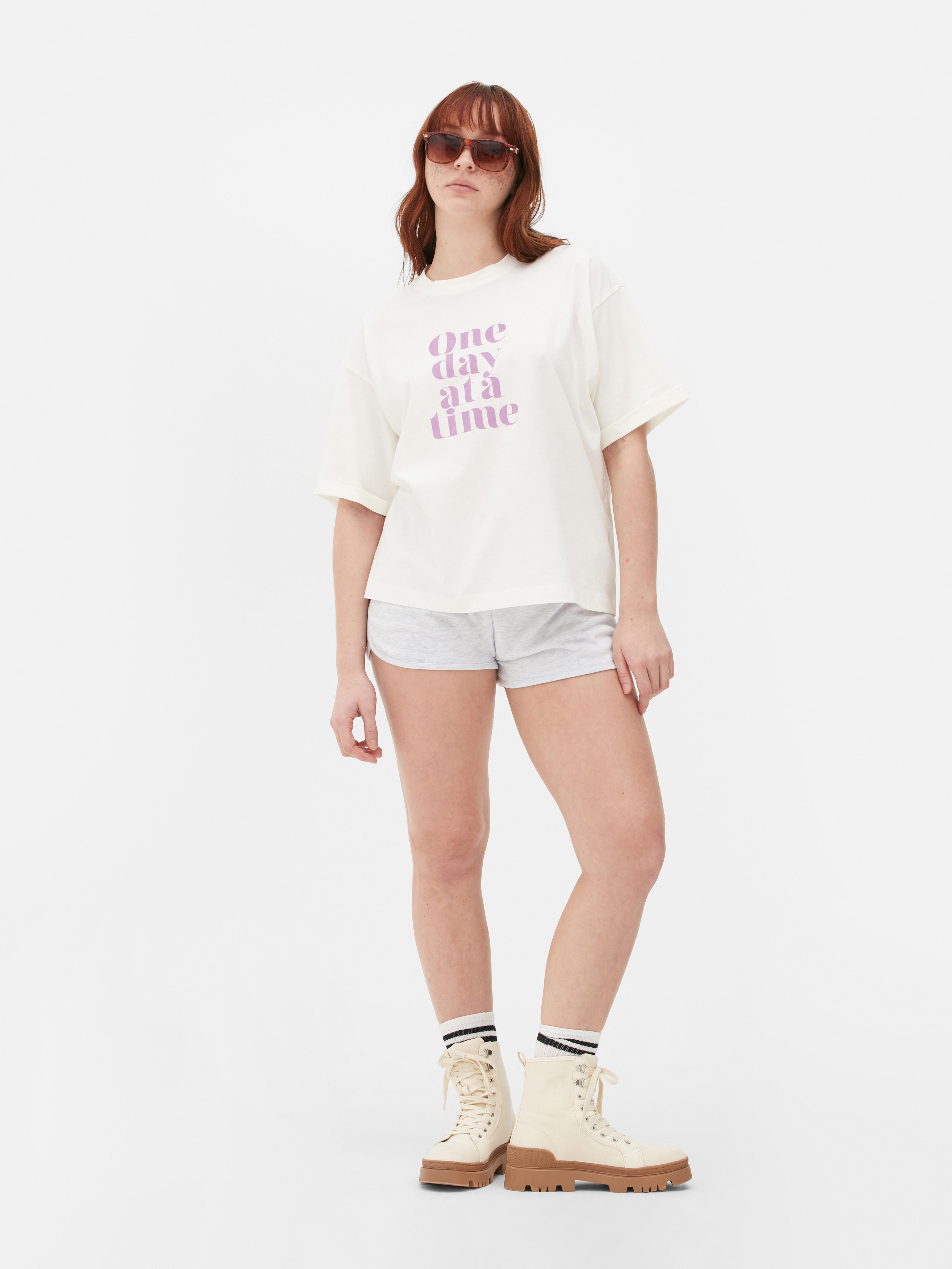 Slouchy Printed T-shirt Ivory