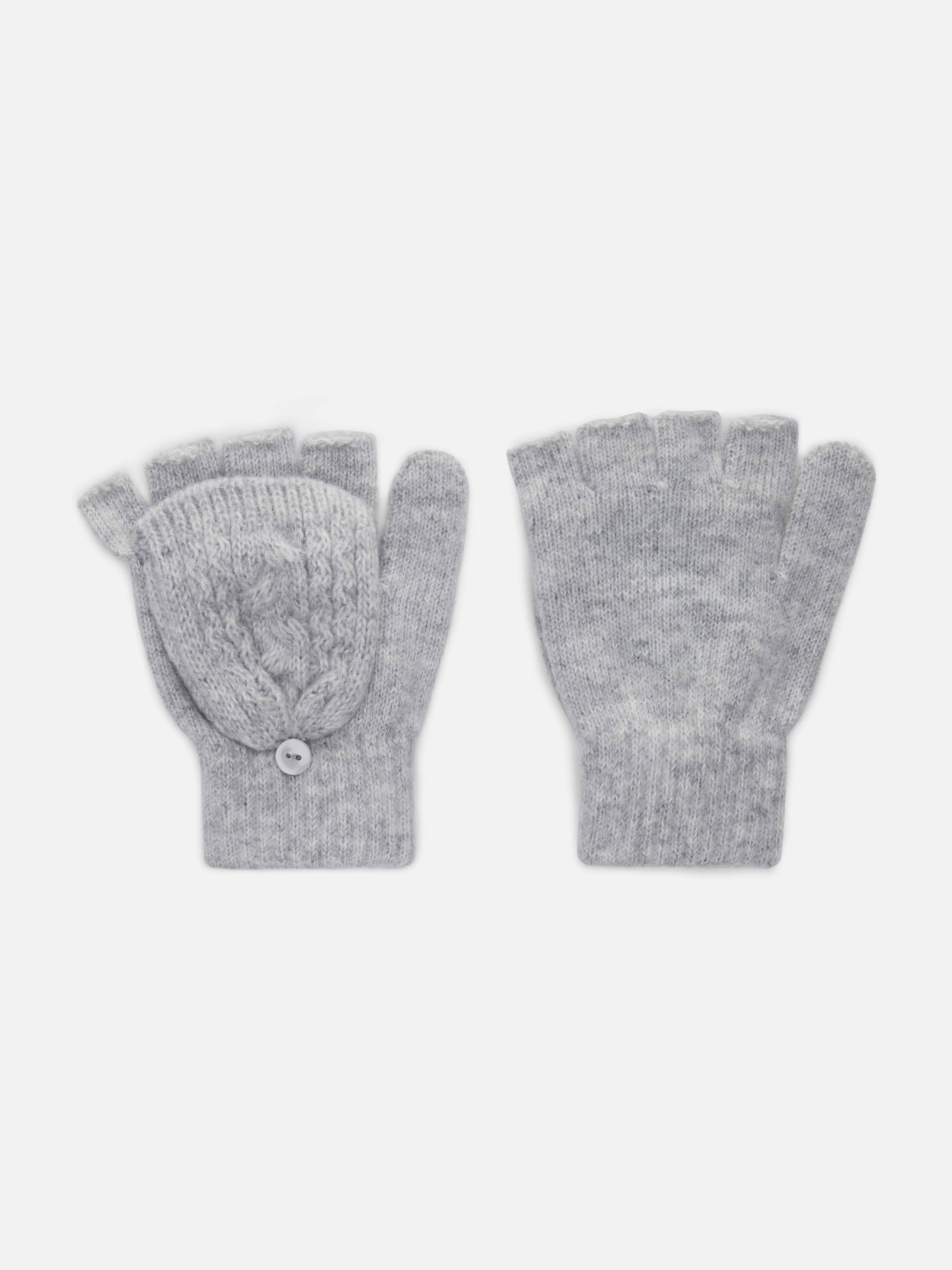 Cable Knit Flip Top Gloves