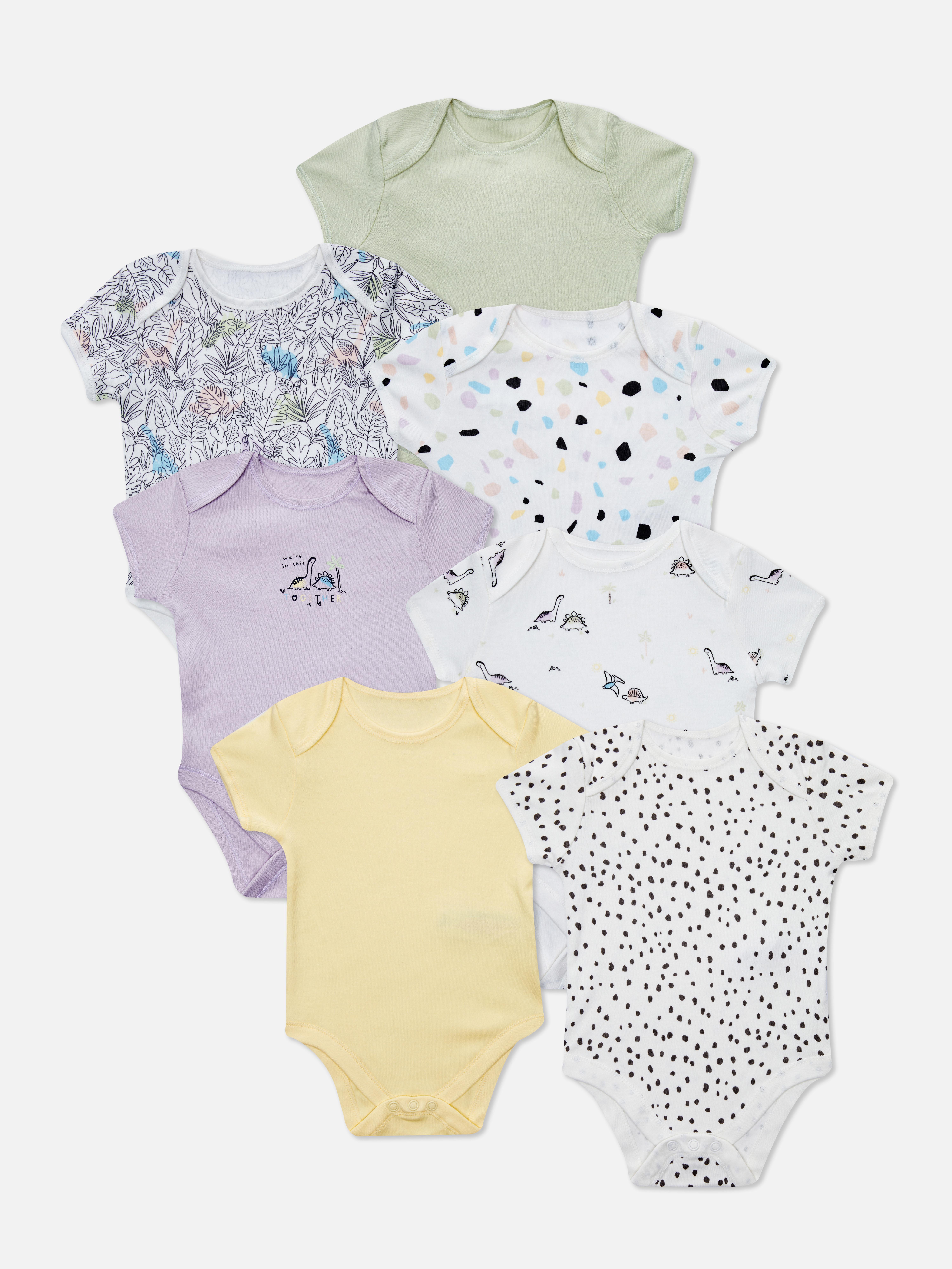 7pk Dinosaur Mixed Bodysuits