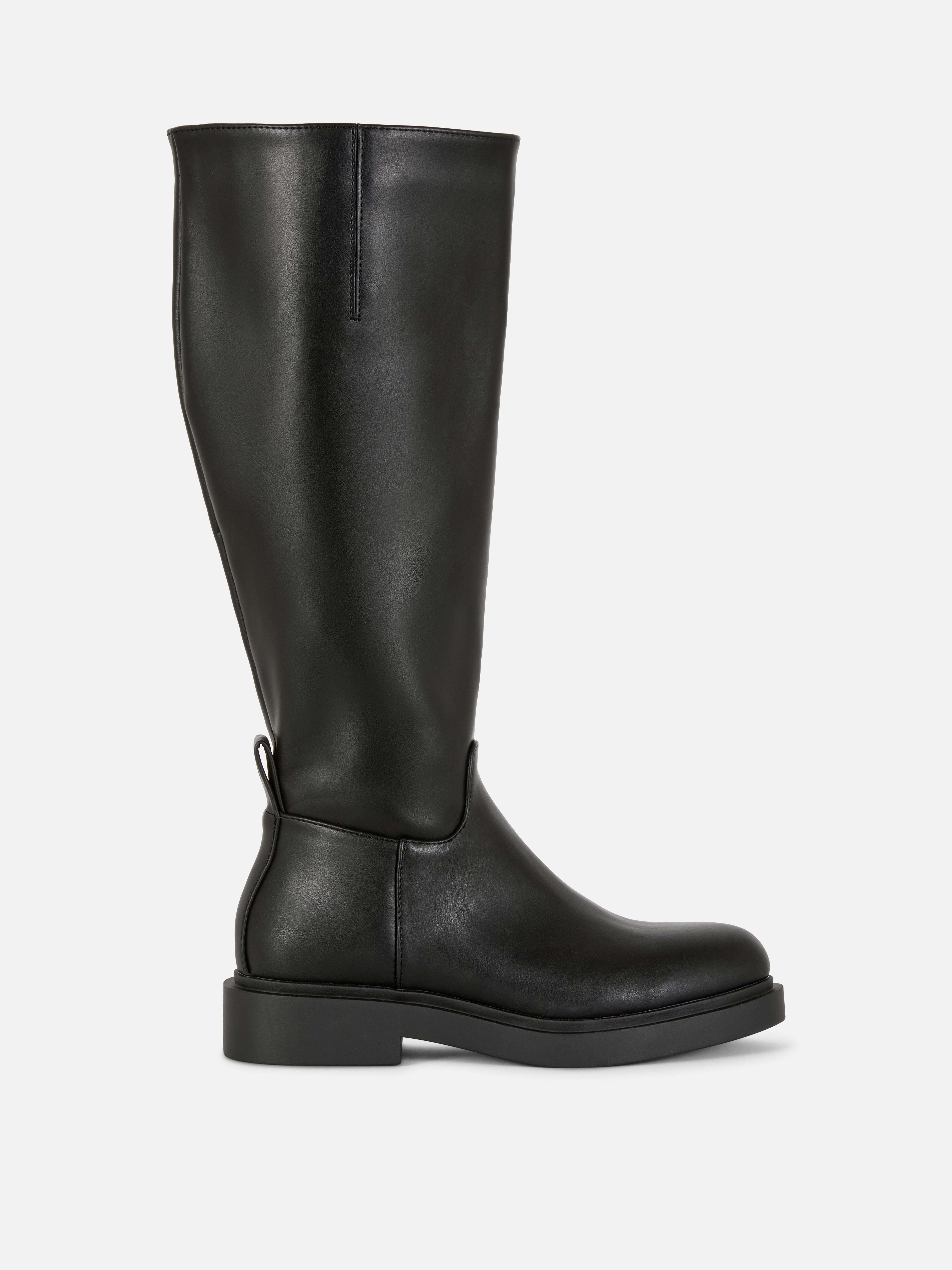 Faux Leather Knee Boots