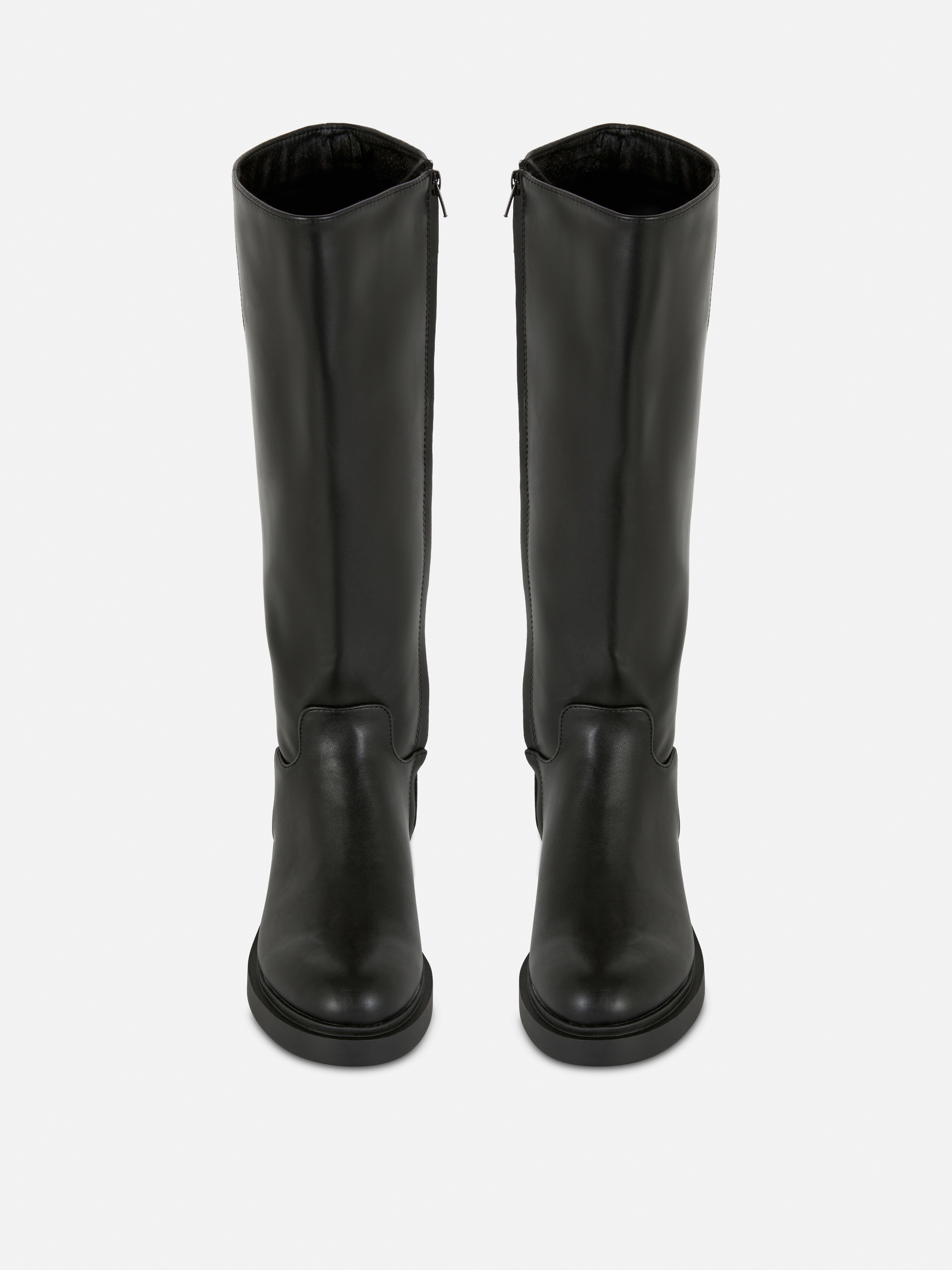 Faux Leather Knee Boots