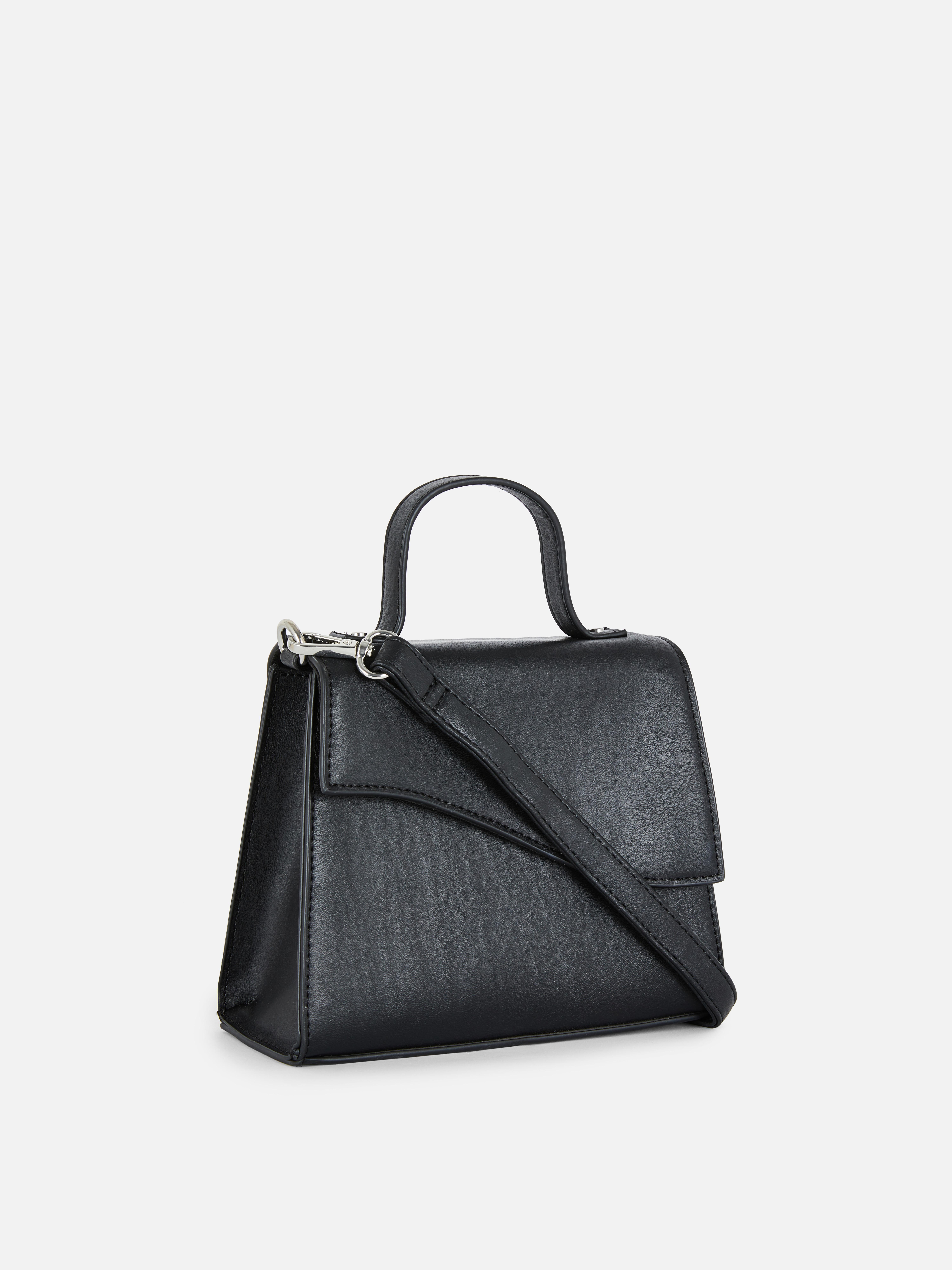 Faux Leather Top Handle Bag