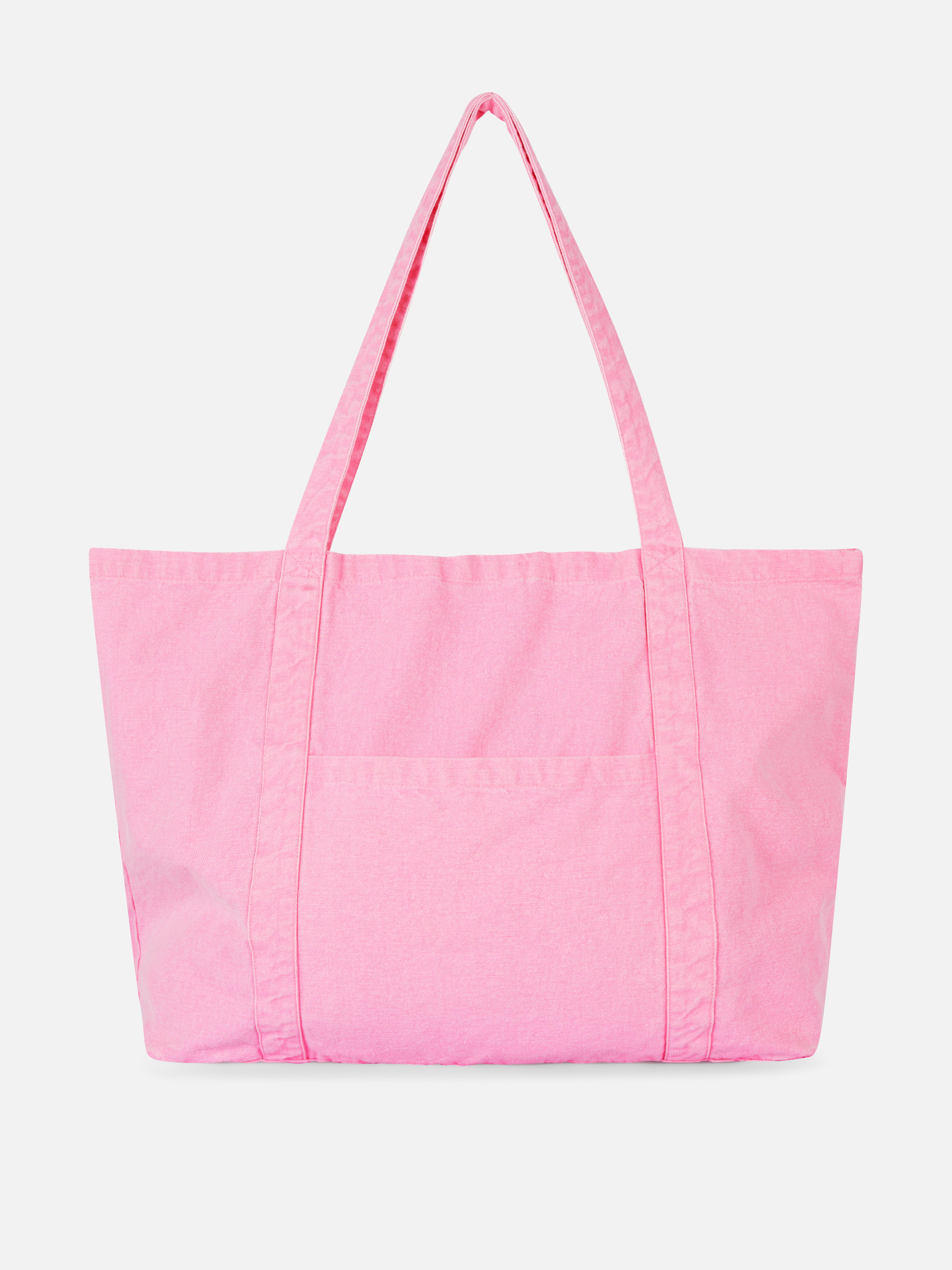 Oversized Canvas Shopper Bag Pink