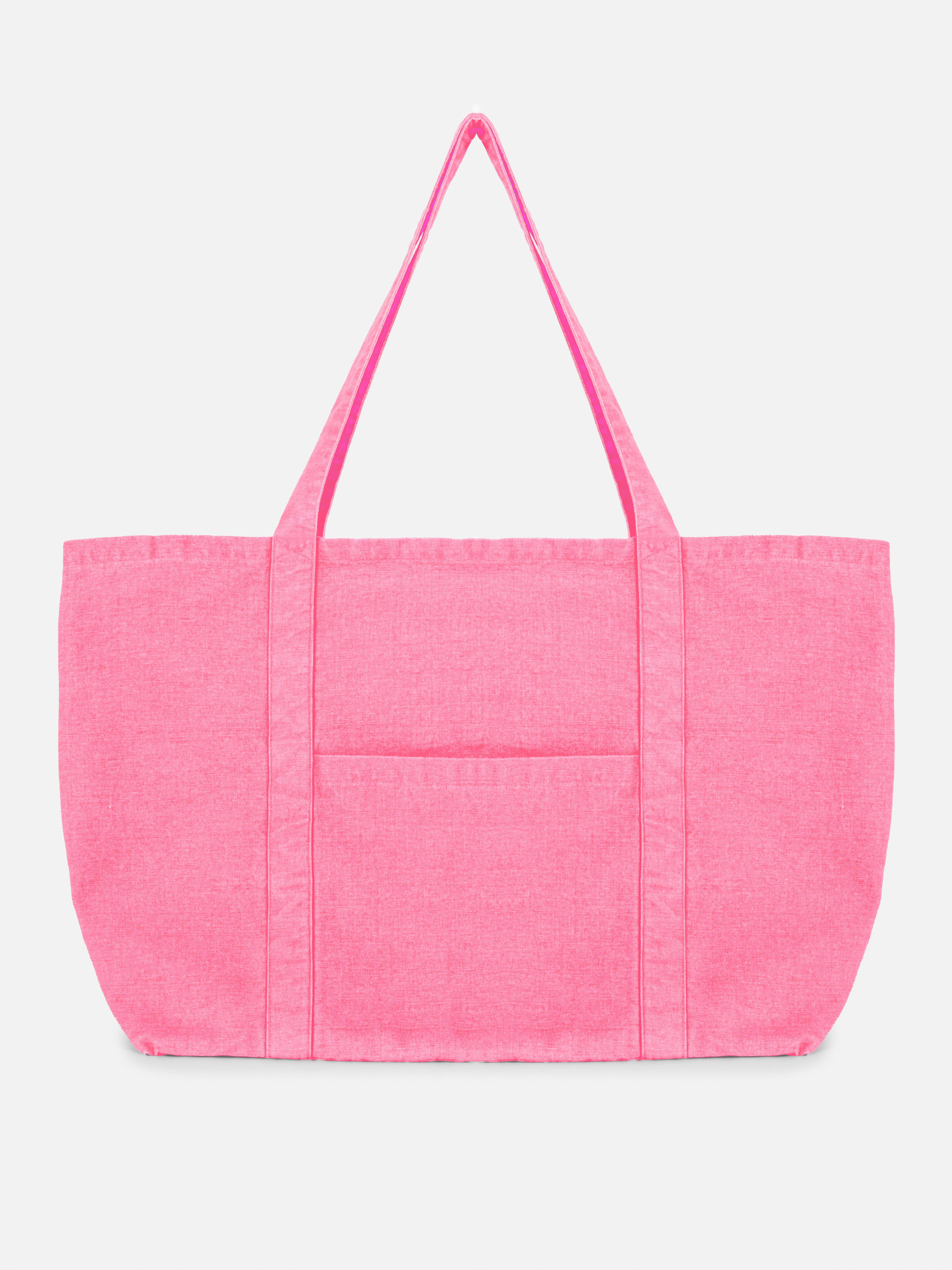 Oversized Canvas Shopper Bag Hot Pink