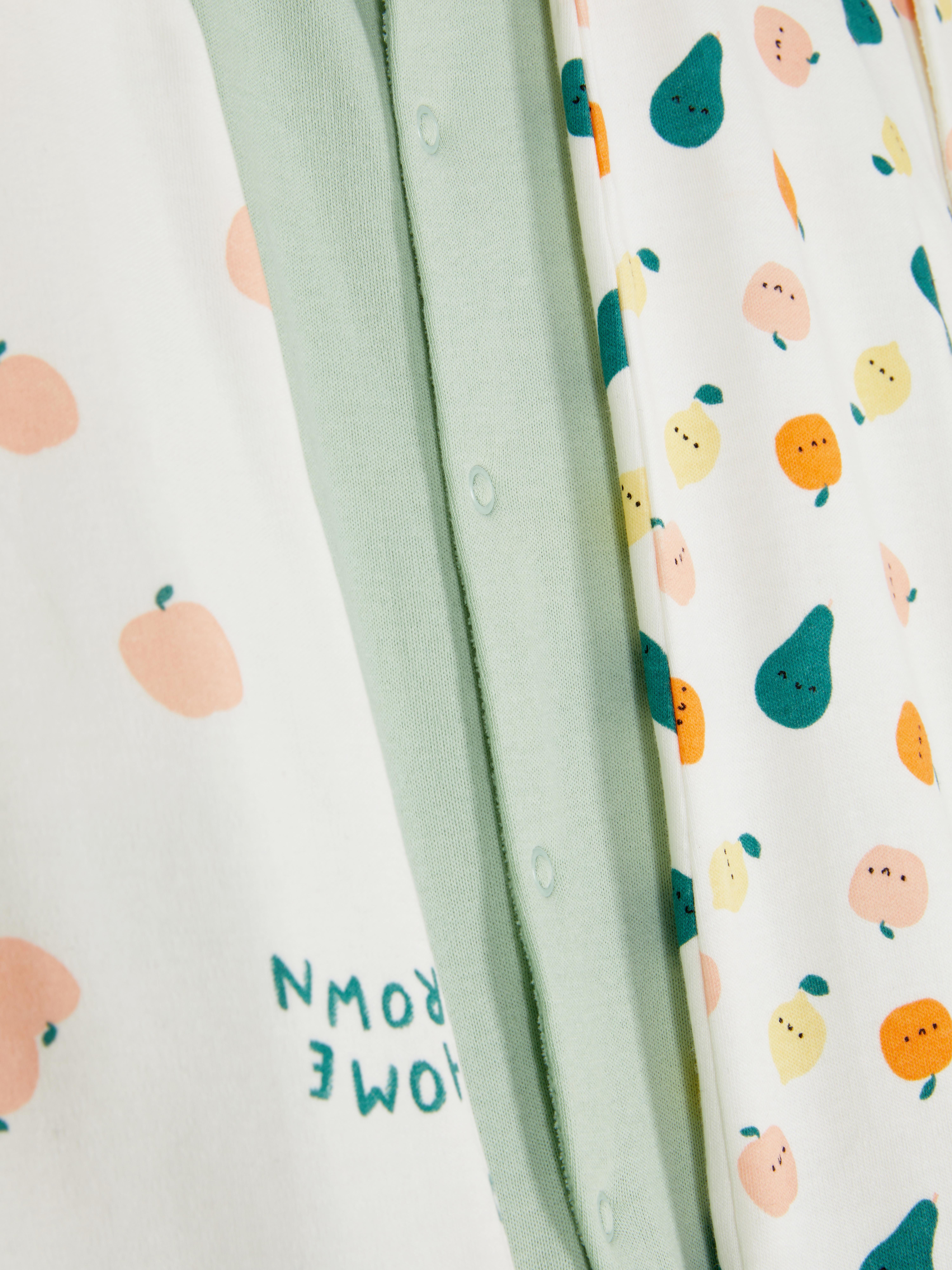 Slaappakjes met fruitprint, set van 3