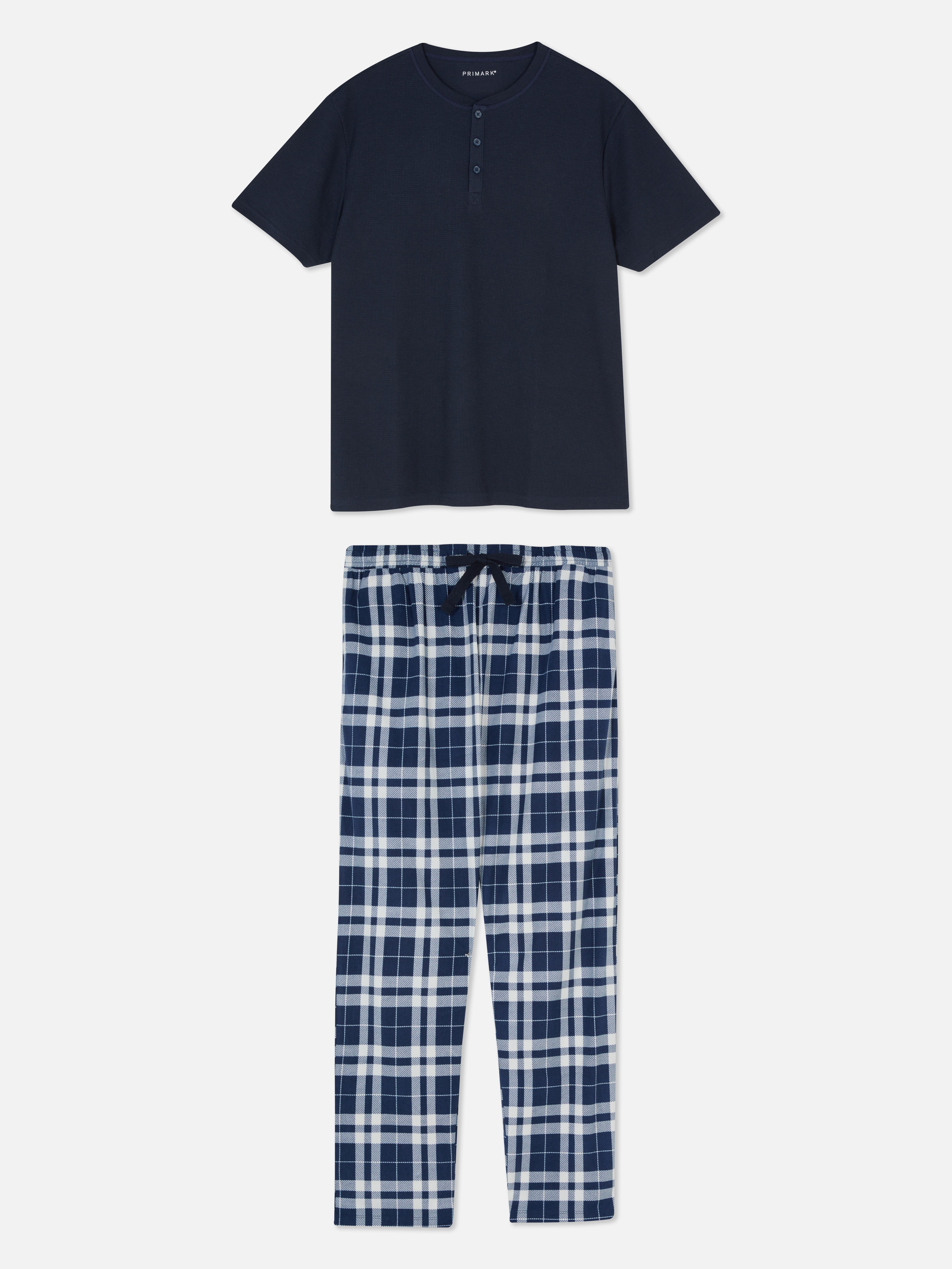 Flannel Pyjama Set Navy