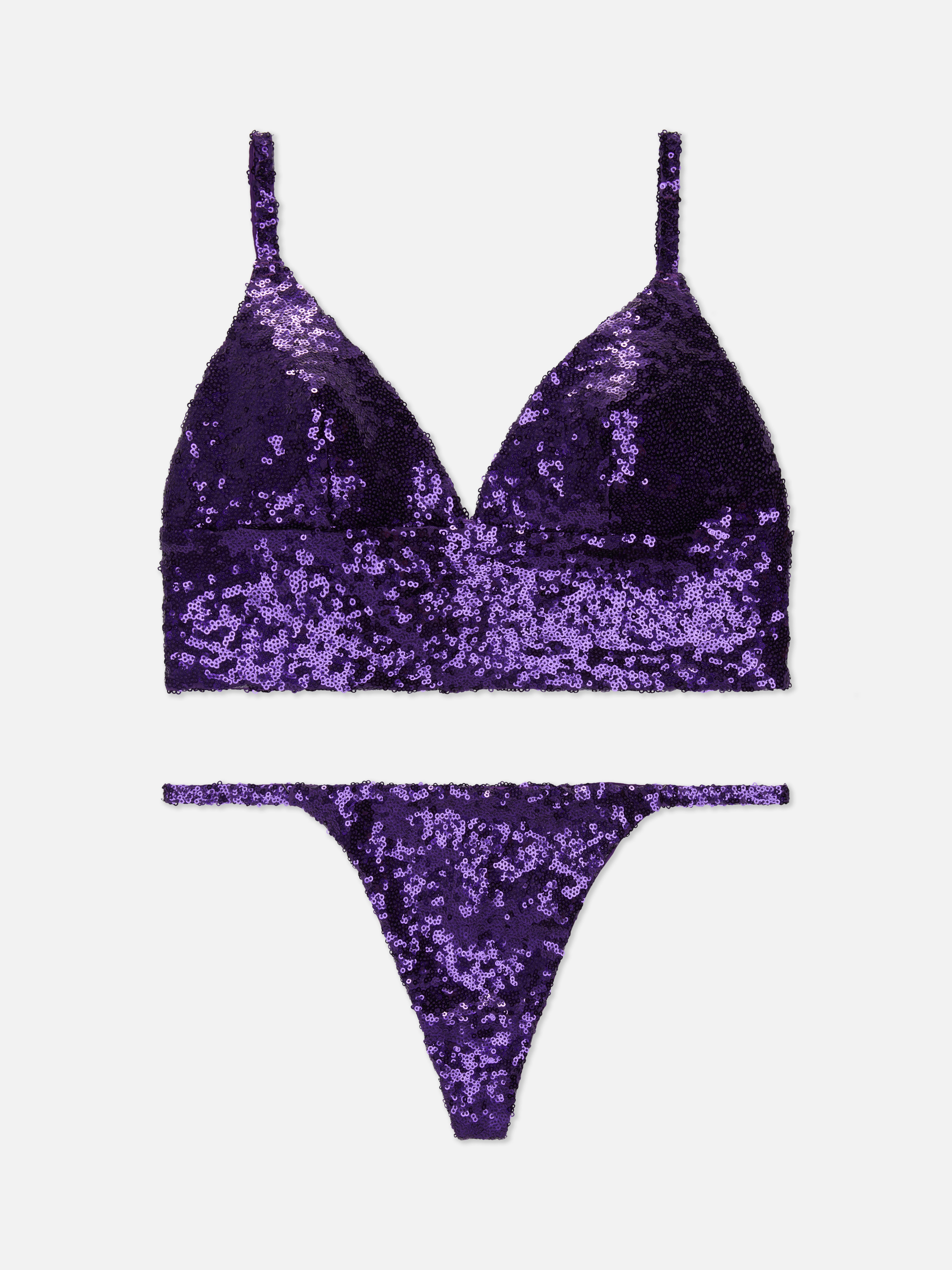 Sequin Non-Padded Bralette Set