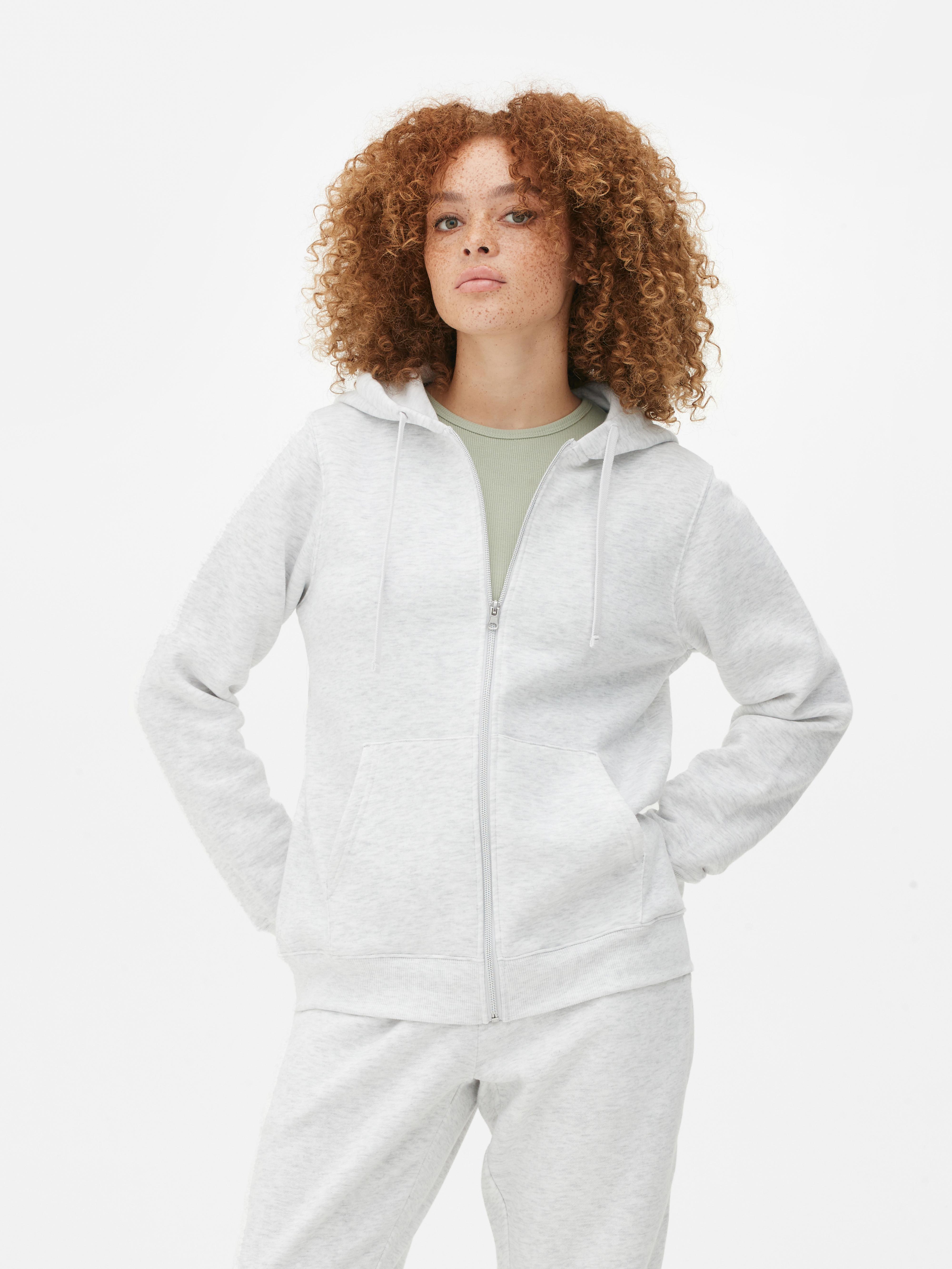 Womens Grey Marl Essential Zip Up Hoodie Primark