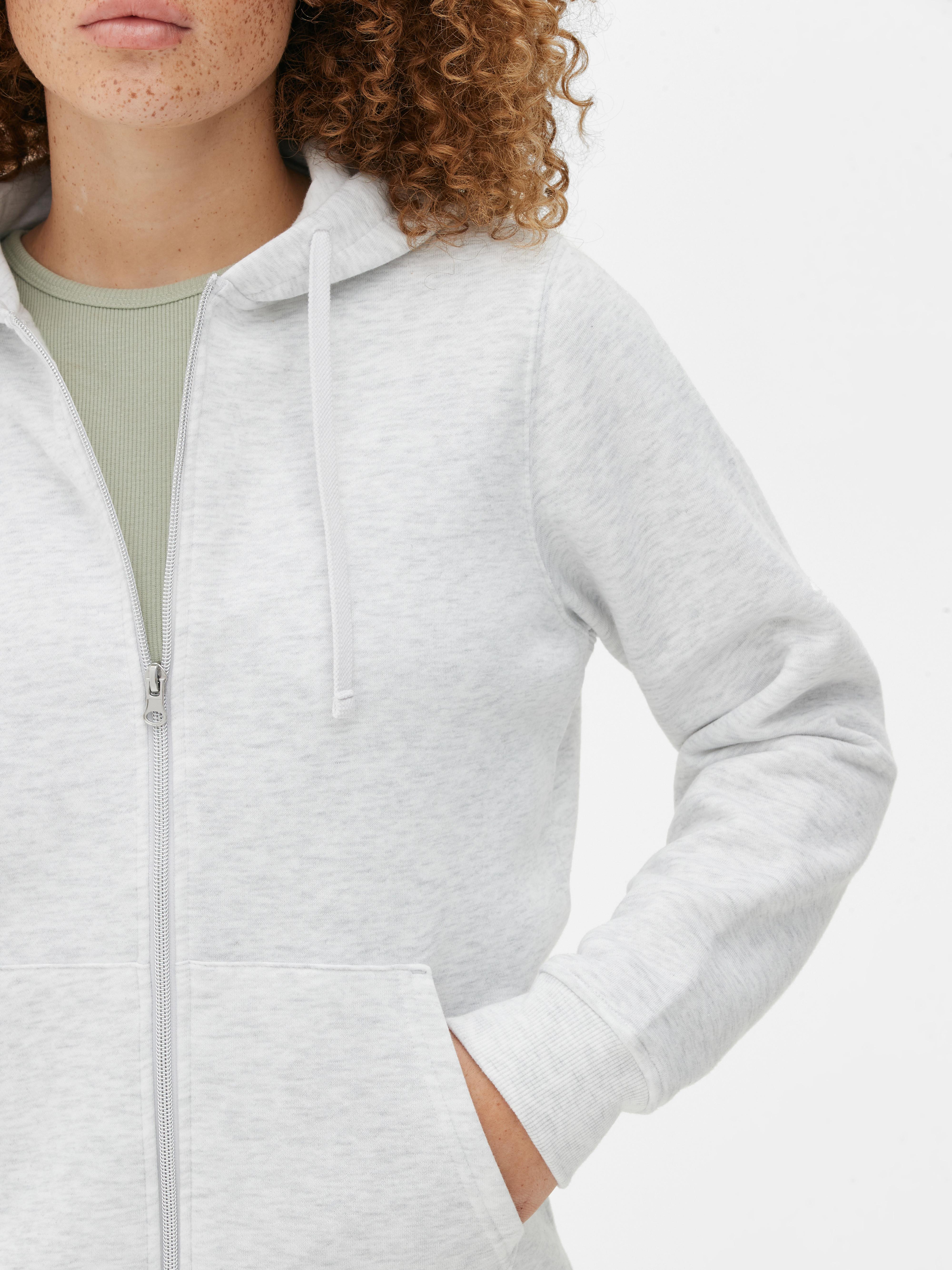 Womens Grey Marl Essential ZipUp Hoodie Primark