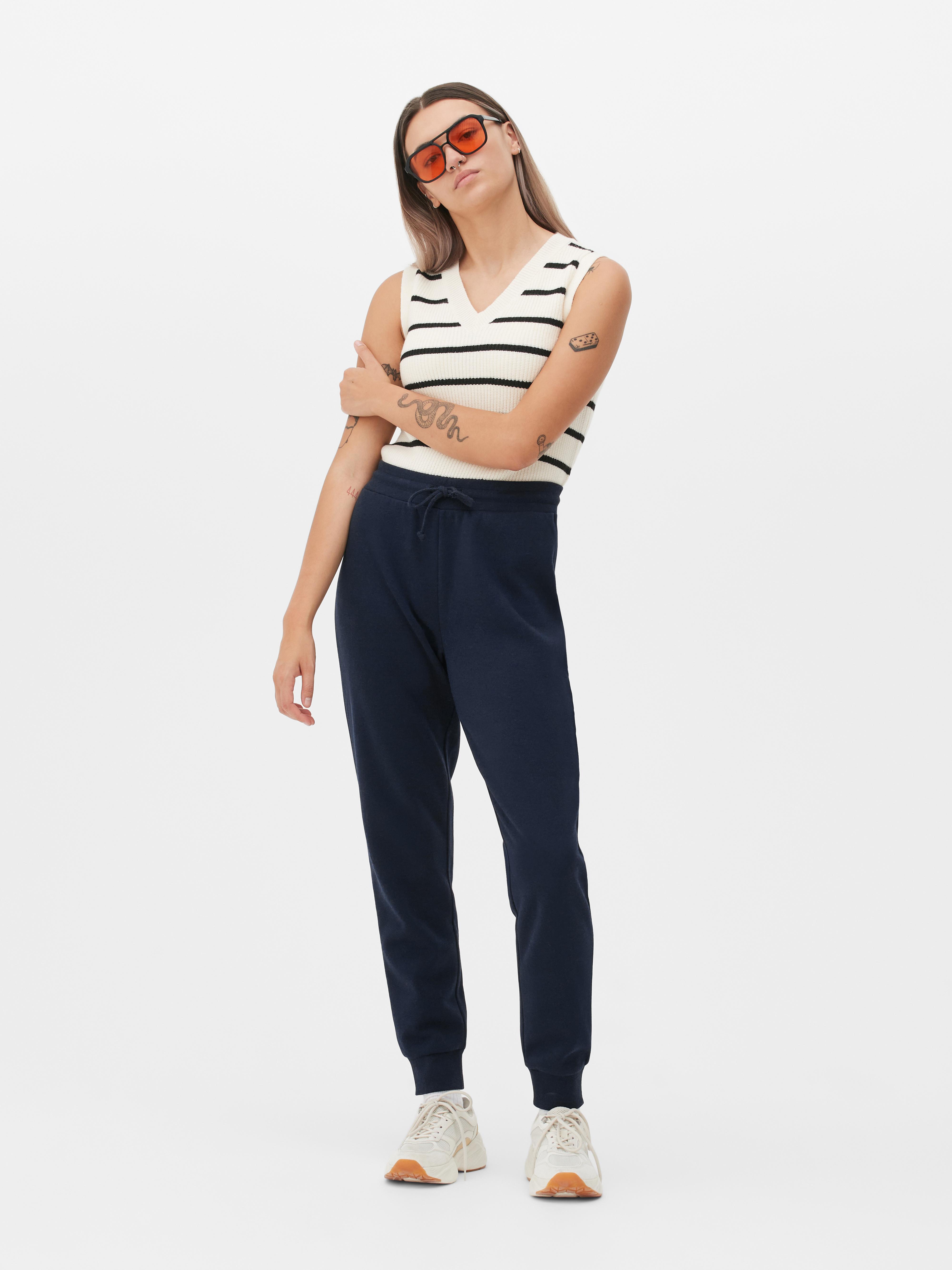 Womens Navy Skinny Fit Joggers